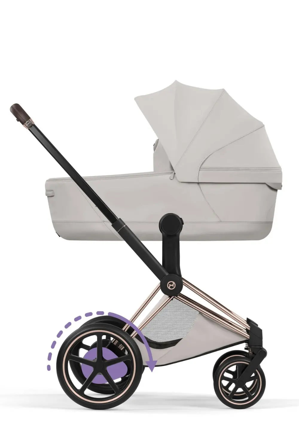 Cybex Kinderwagen-Set 'e-Priam Style' City Grey (Frame Roségold)