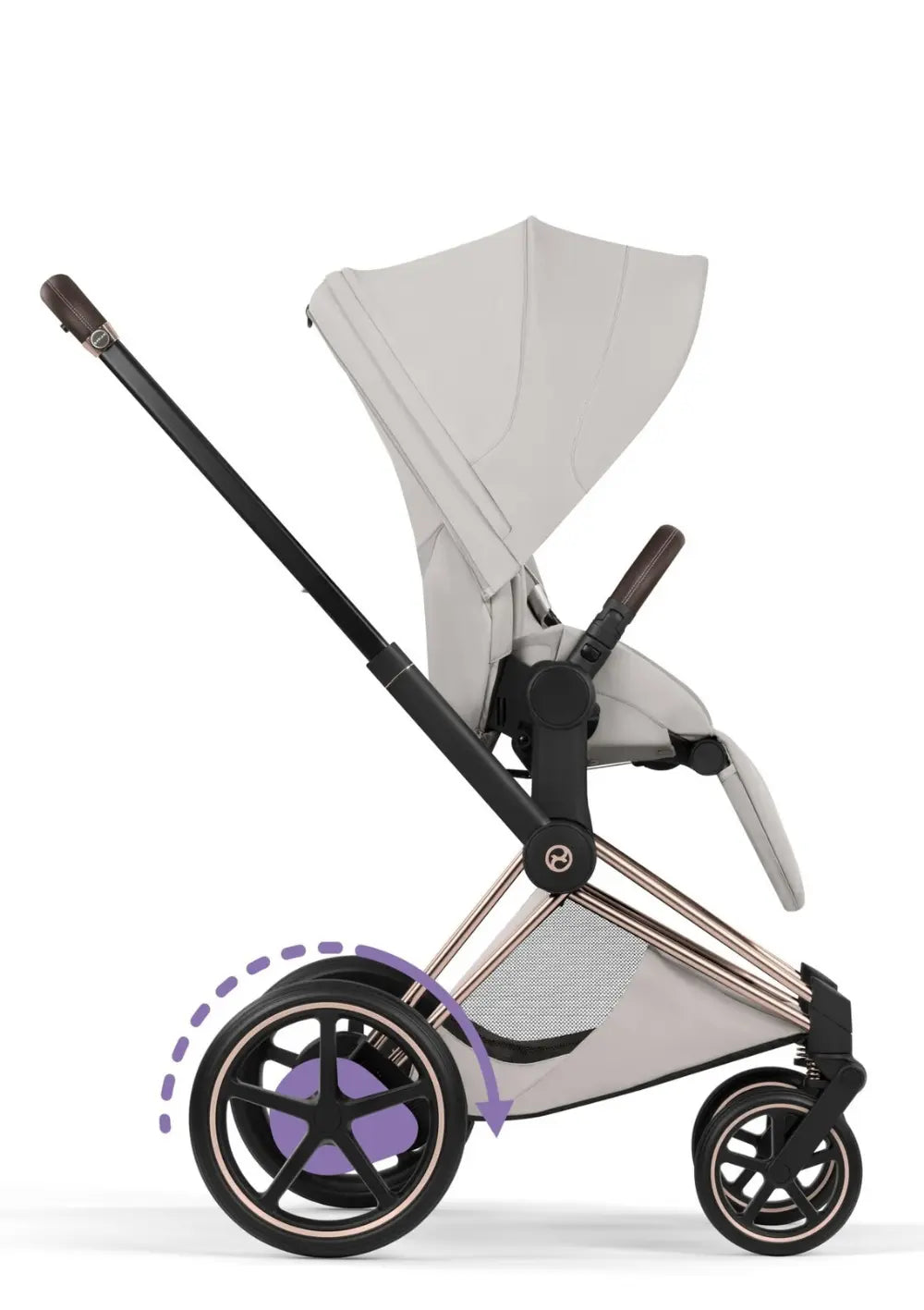 Cybex Kinderwagen-Set 'e-Priam Style' City Grey (Frame Roségold)