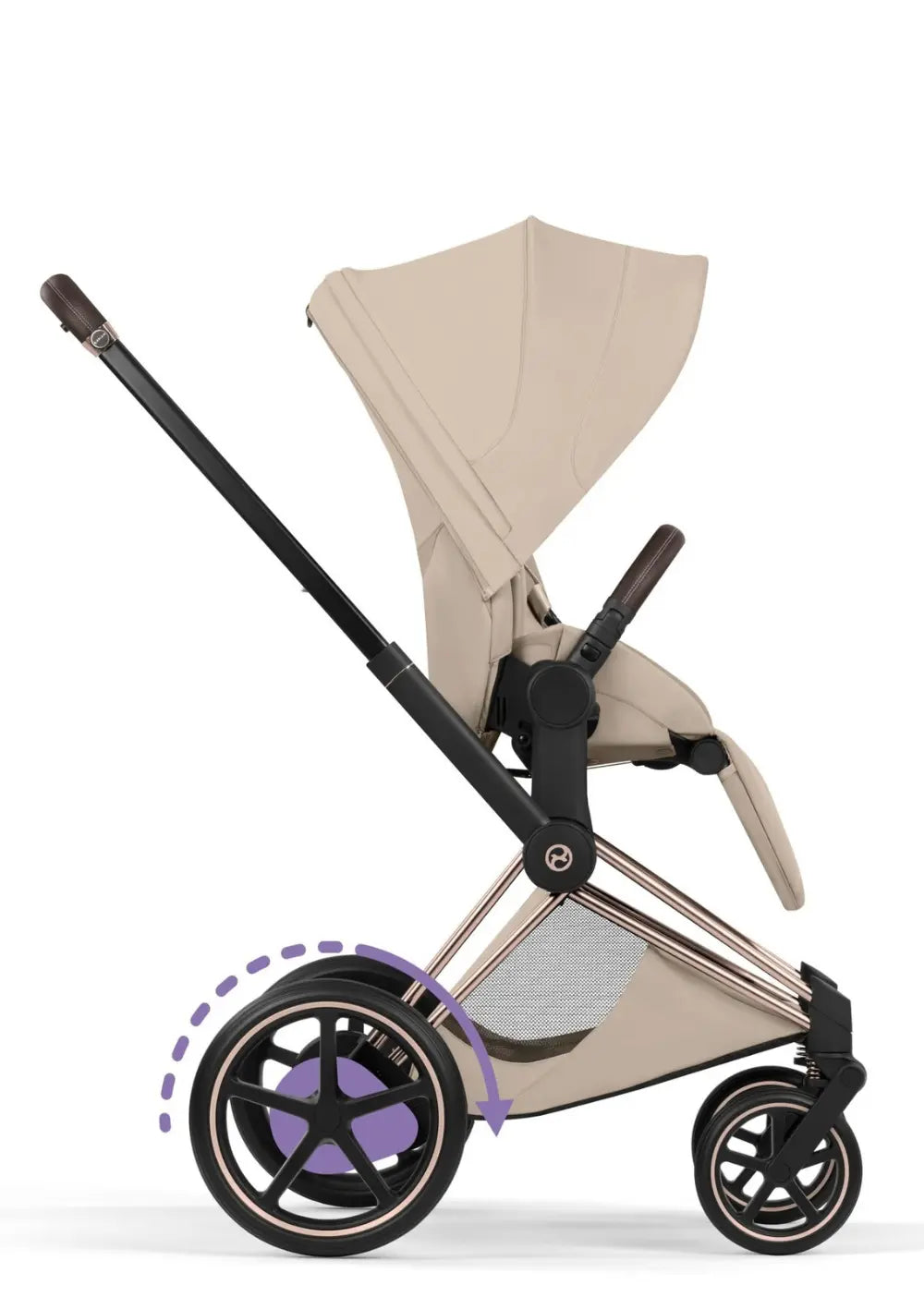 Cybex Kinderwagen-Set 'e-Priam Style' Cozy Beige (Frame Roségold)