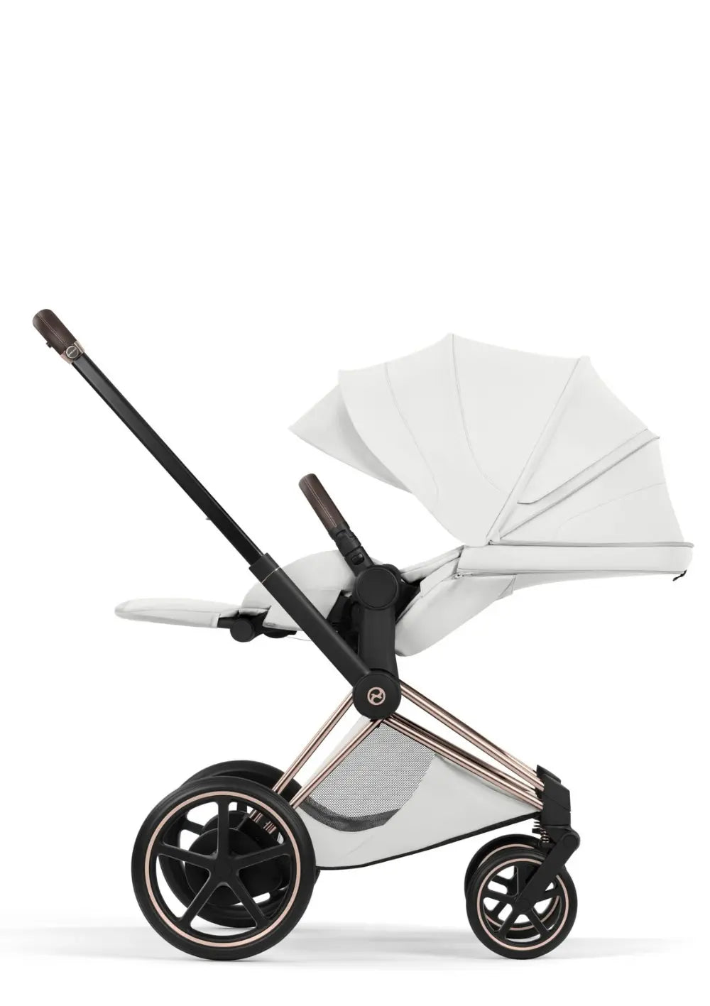 Cybex Kinderwagen-Set 'e-Priam Style' Off White (Frame Roségold)
