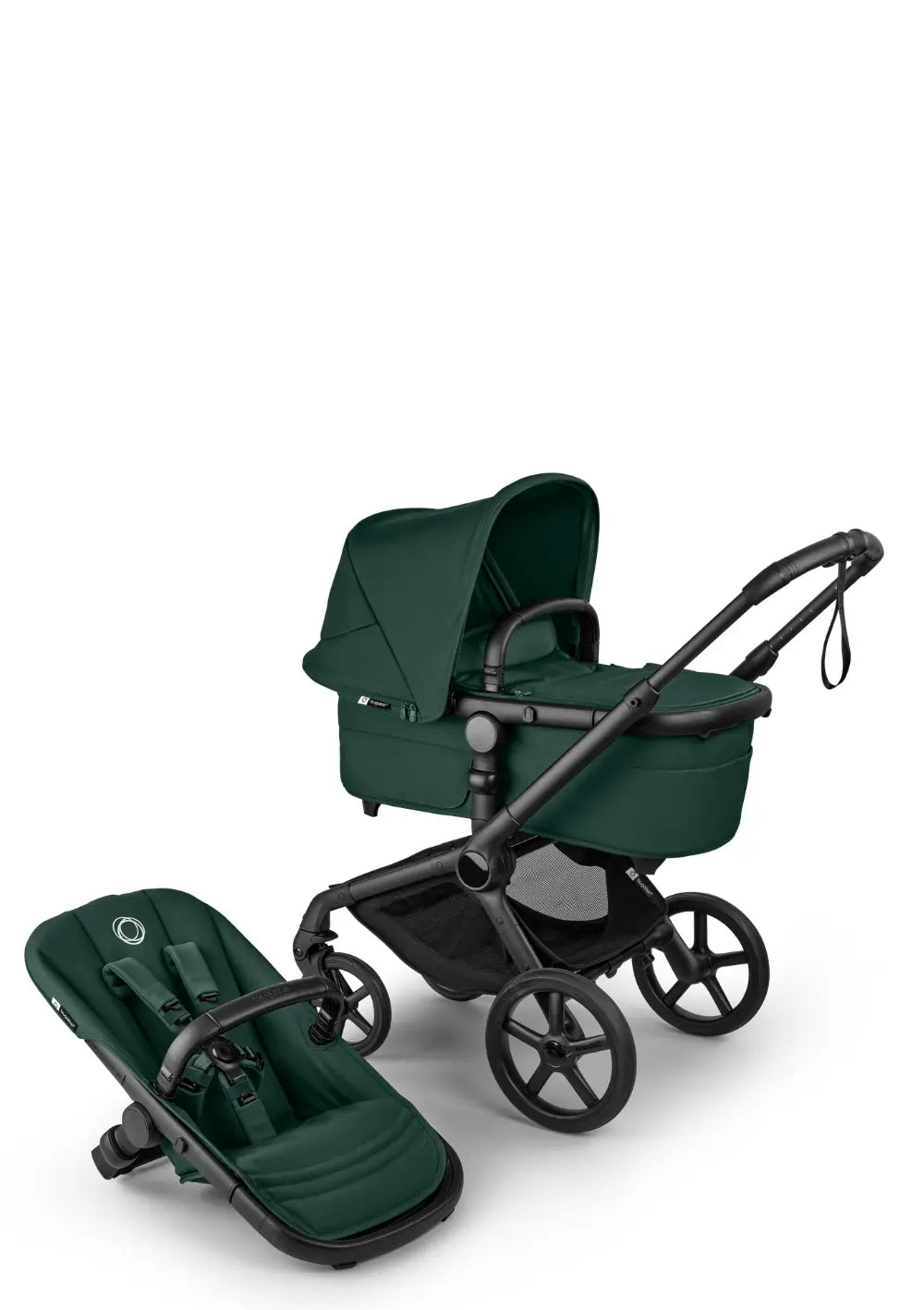 Bugaboo Fox 5 Renew Kinderwagen-Set Schwarz / Fern Green