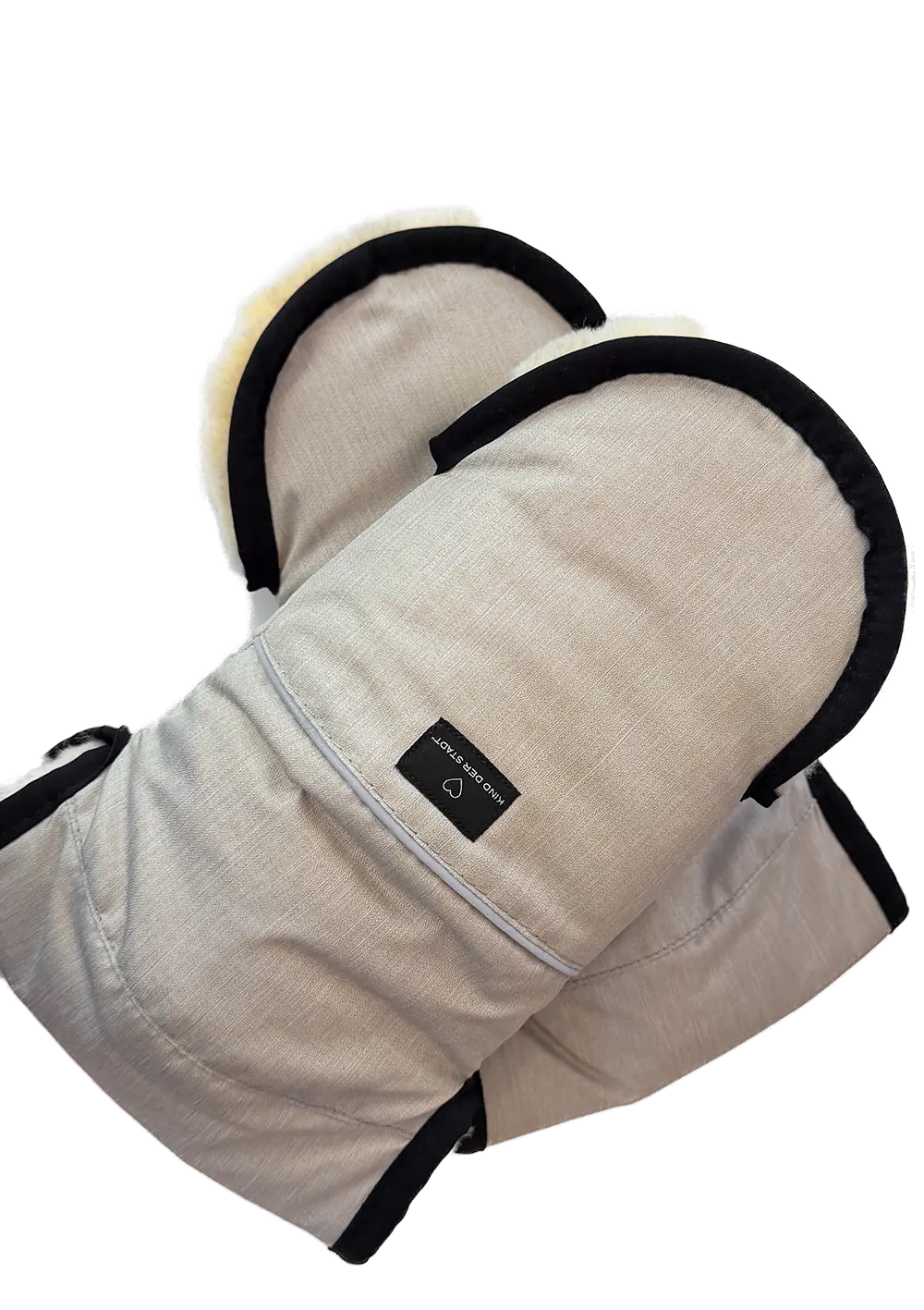 KIND DER STADT Premium Lammfell-Handwärmer dune beige