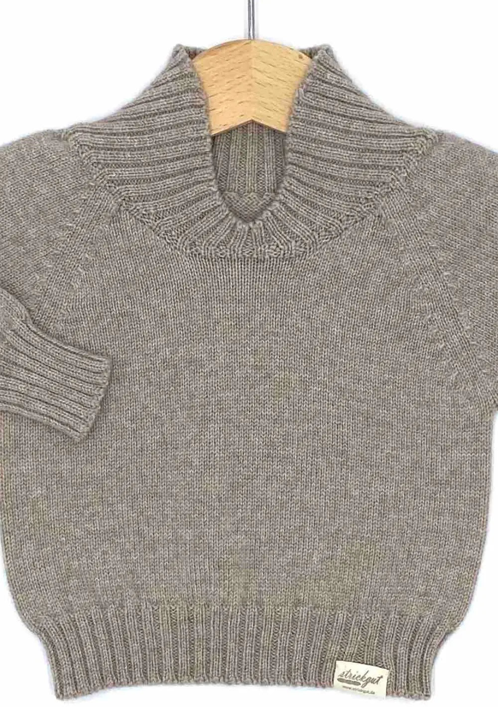 Merino Babypullover mit dehnbarem Halsausschnitt Beige