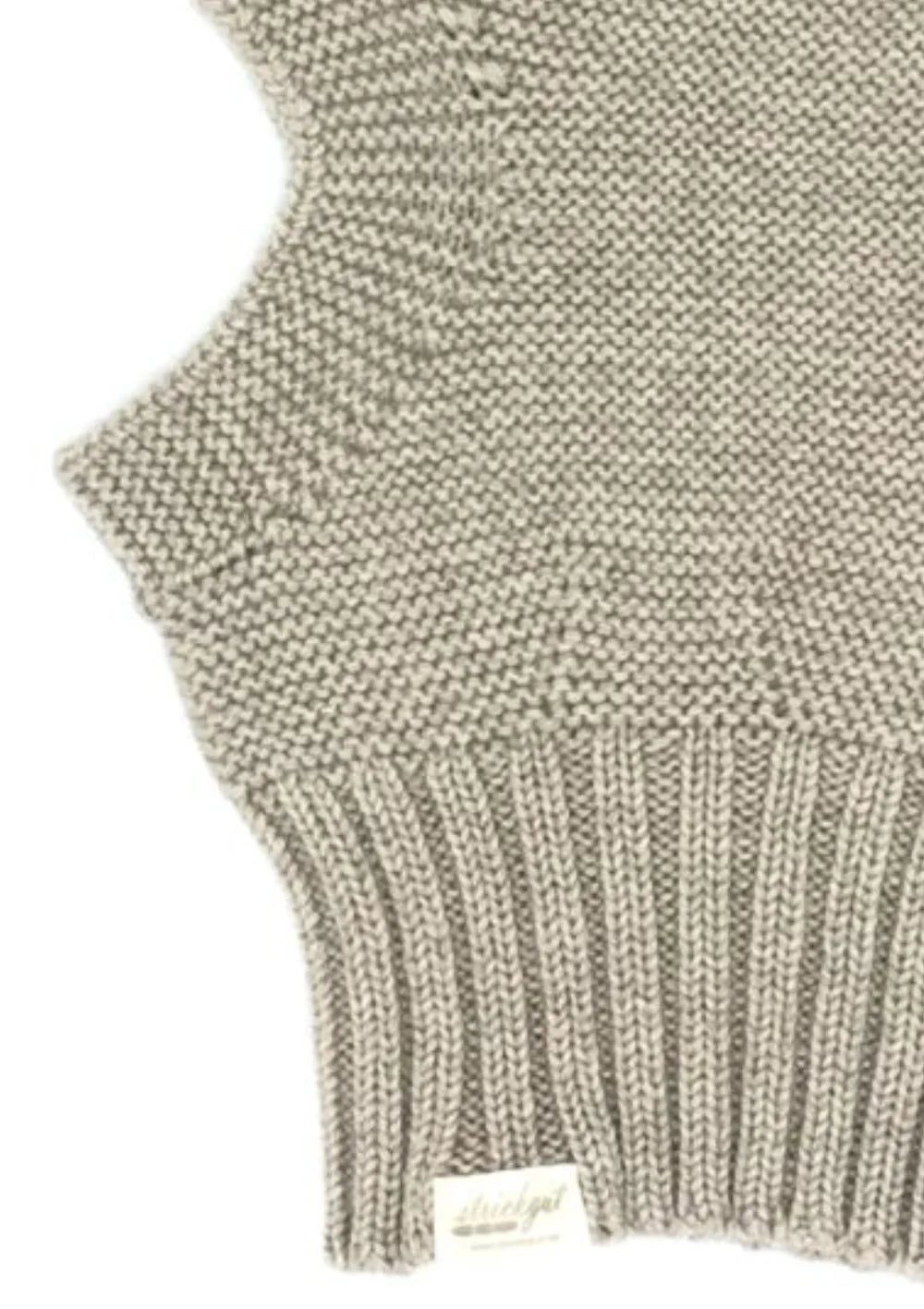 Strickgut Merino Schlupfmütze Beige