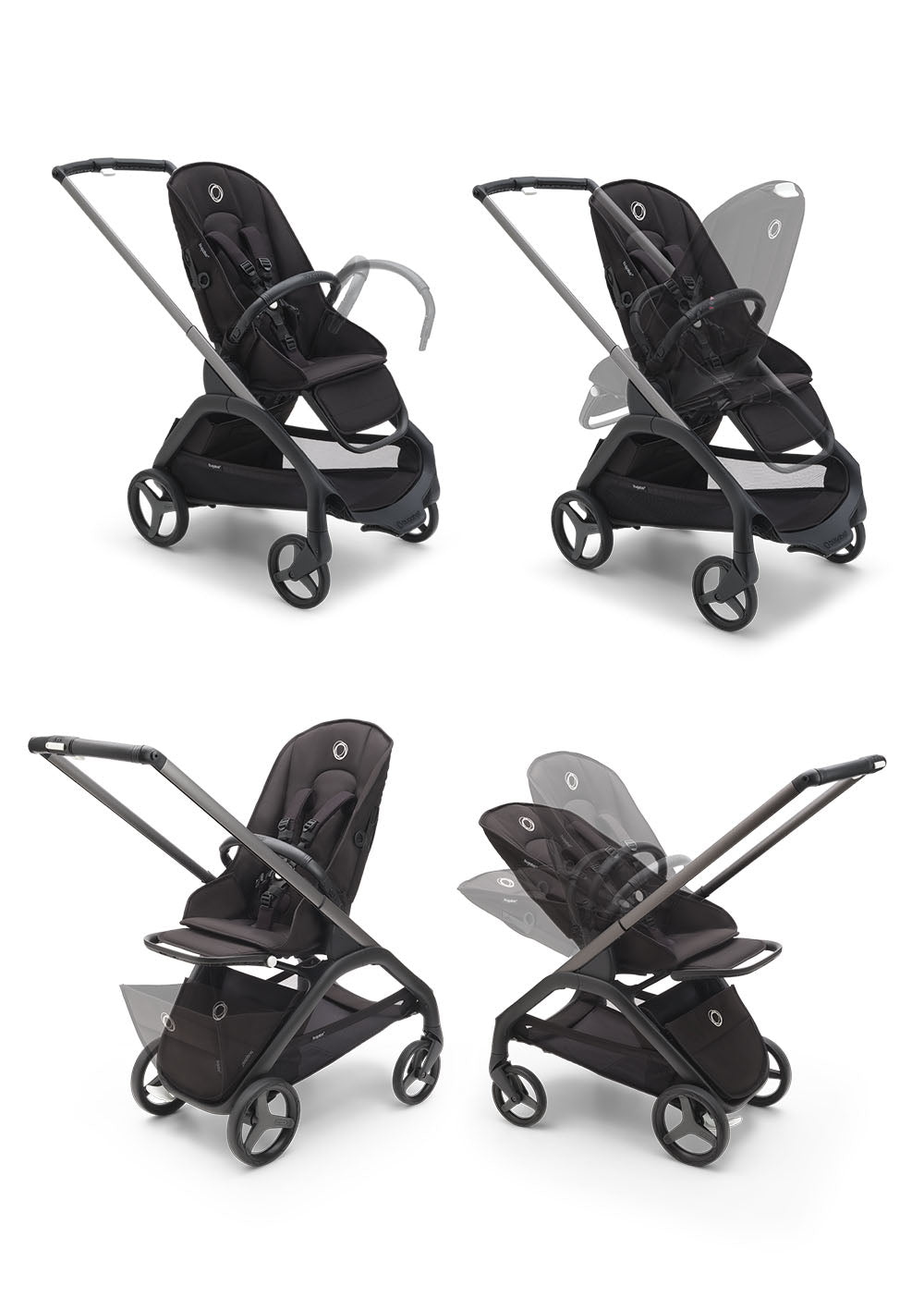 Kinderwagen 'Dragonfly – Styled by you' Graphit / Mitternachtsschwarz