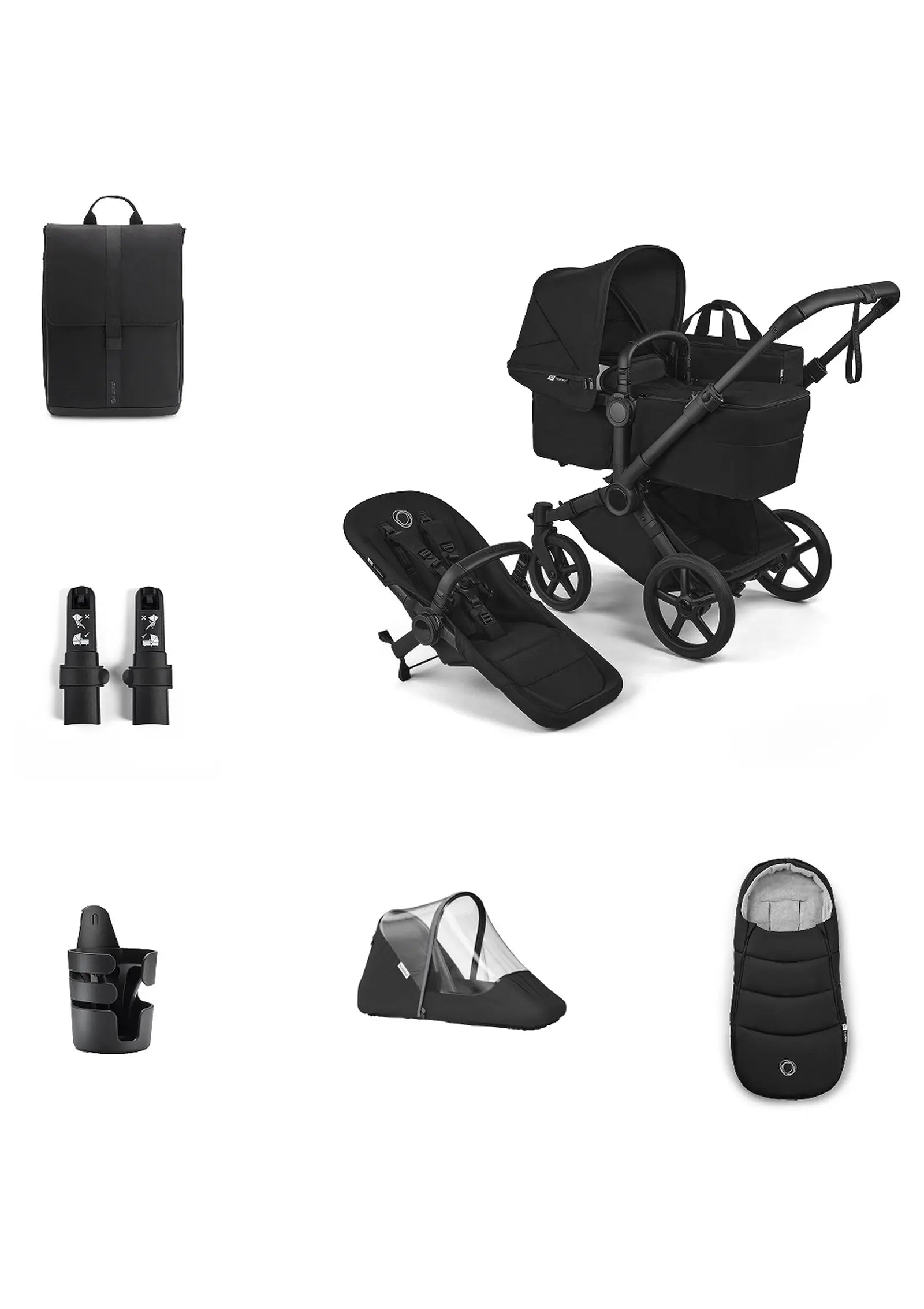 'Donkey 6 Single' Bundle – Unverzichtbares Kinderwagen-Set Heritage Black