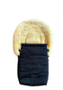 Premium Lammfell-Fußsack für Babywanne & Kinderautositz midnight black