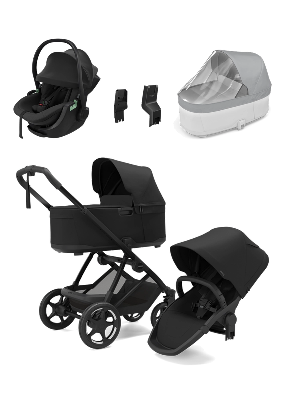 Newborn Kinderwagen-Set 'Charm' & 'Maple Connect' Black