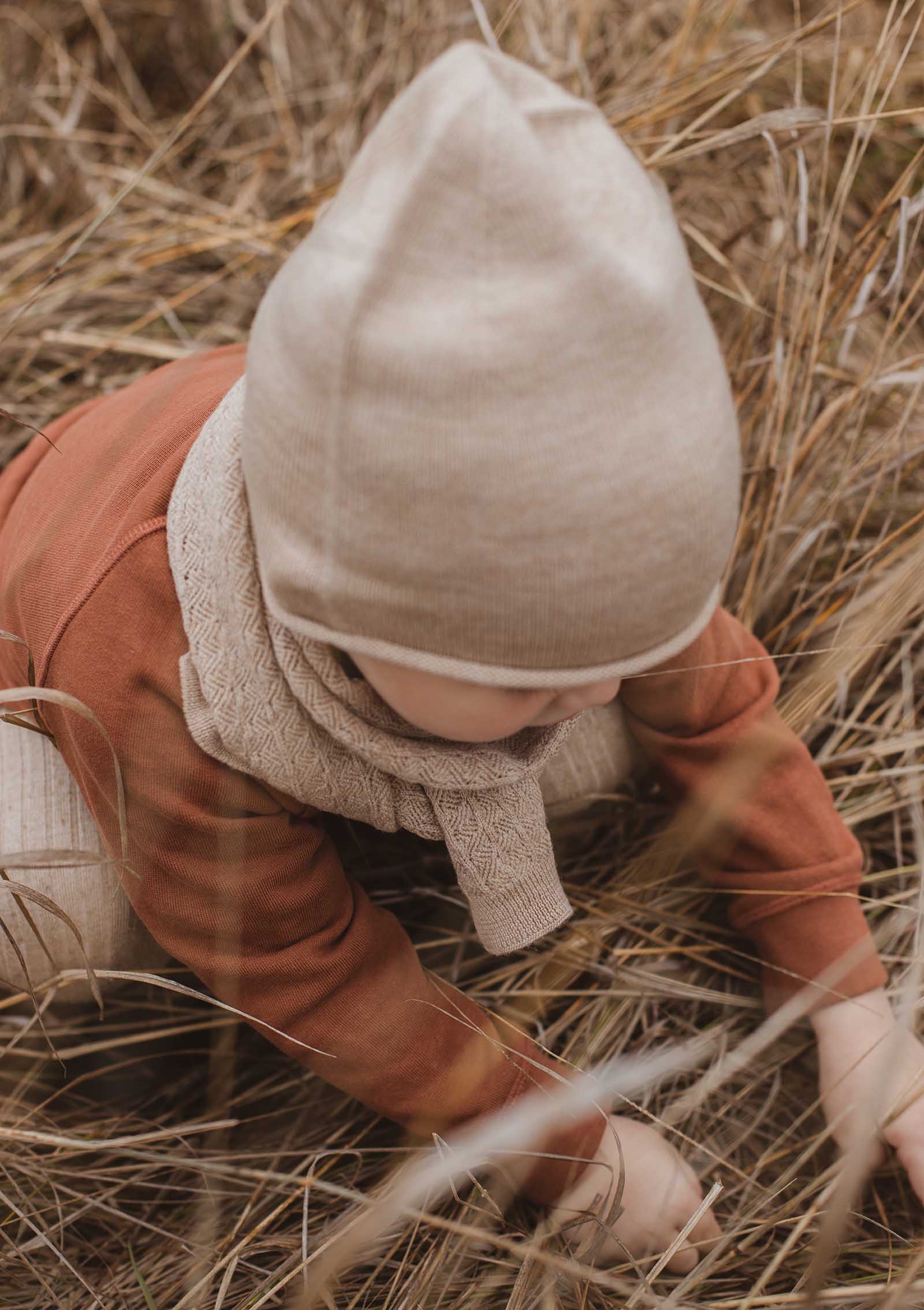 hvid Merino Beanie 'Efa' sand