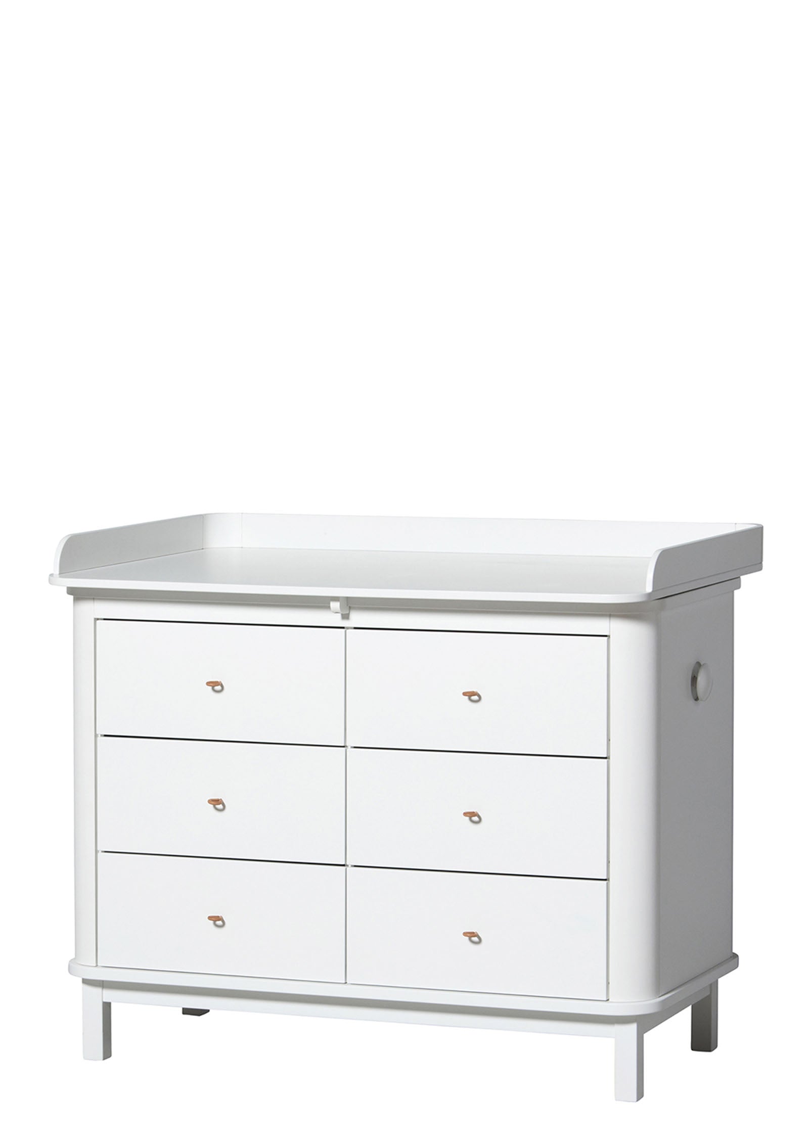 'Wood' Wickelkommode 6 Schubladen Wickelplatte groß weiß