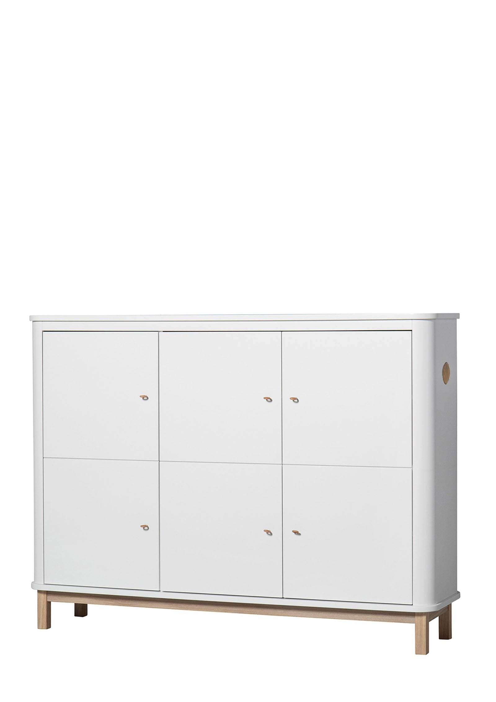 'Wood' Multi-Schrank 3-türig weiss / Eiche