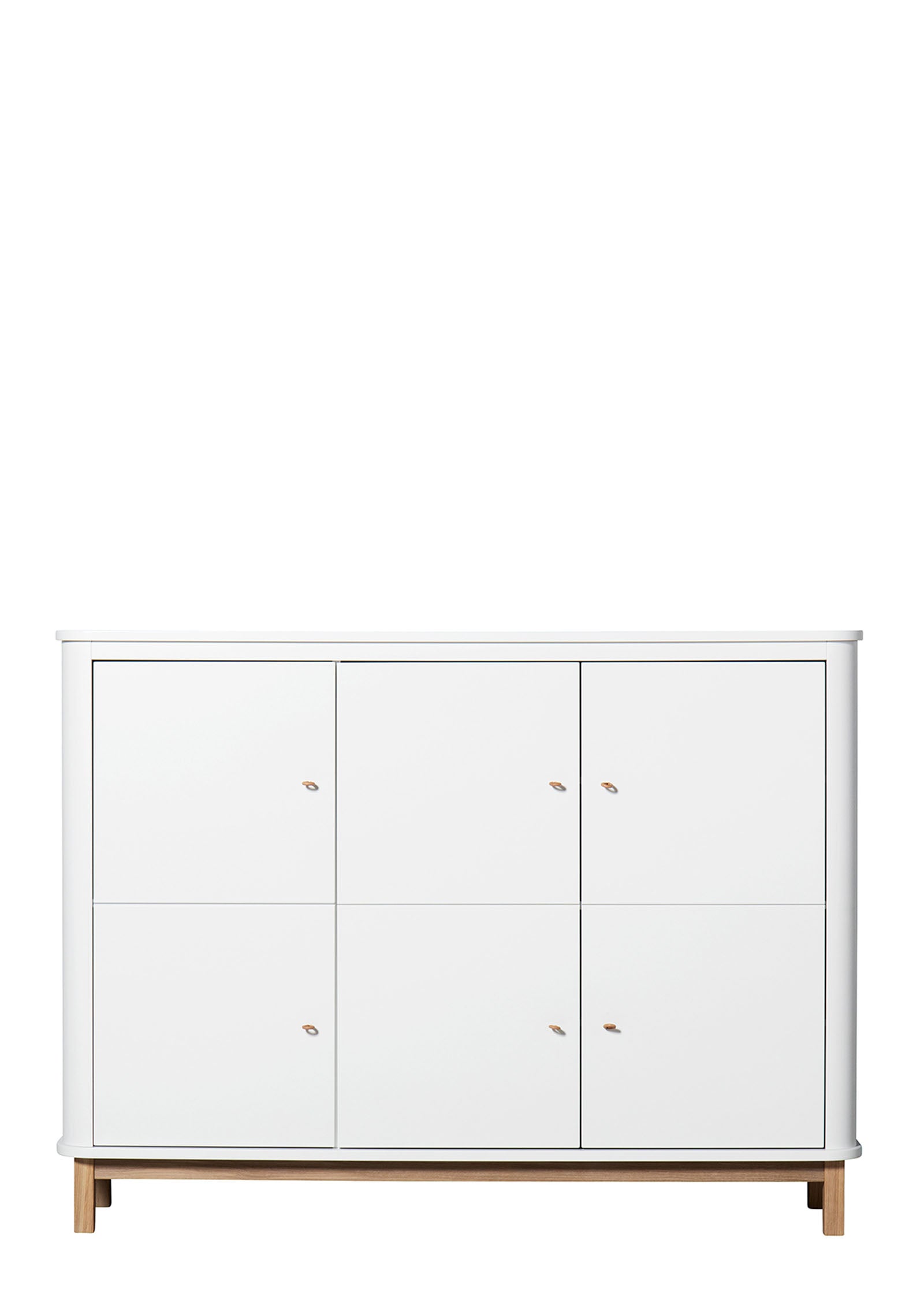 'Wood' Multi-Schrank 3-türig weiss / Eiche