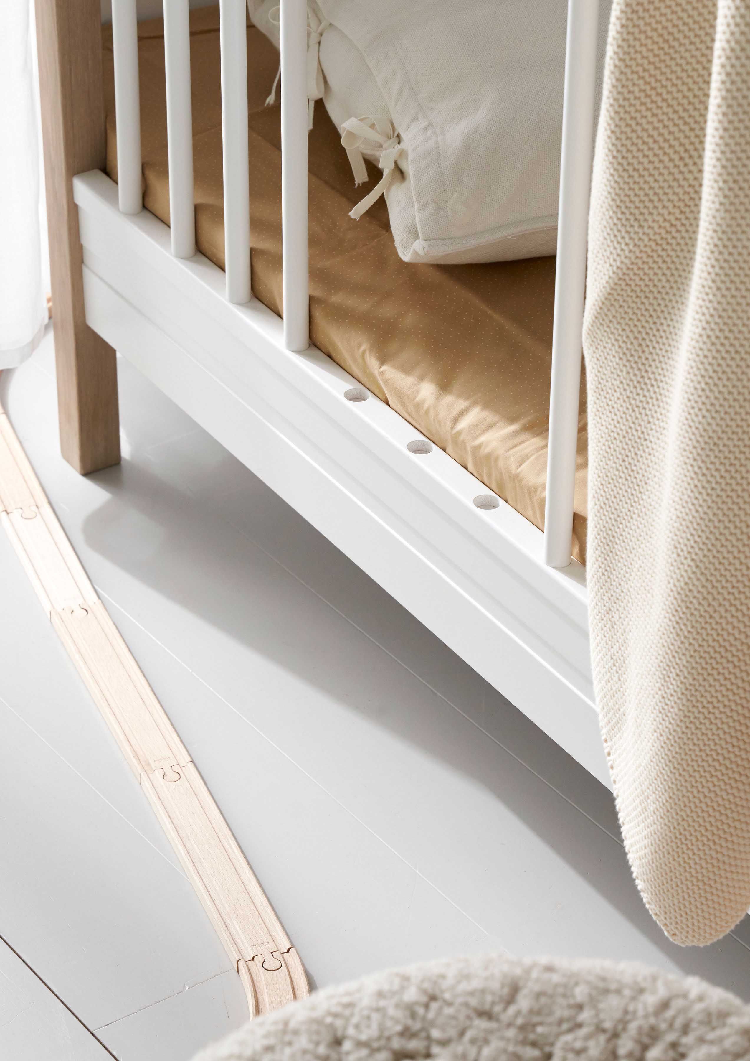 'Wood' Mini+ Babybett Weiss/Eiche