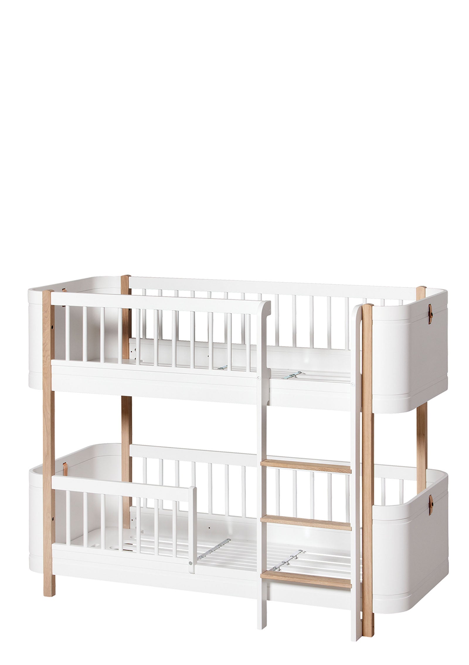 'Wood' Mini+ halbhohes Etagenbett weiß/Eiche