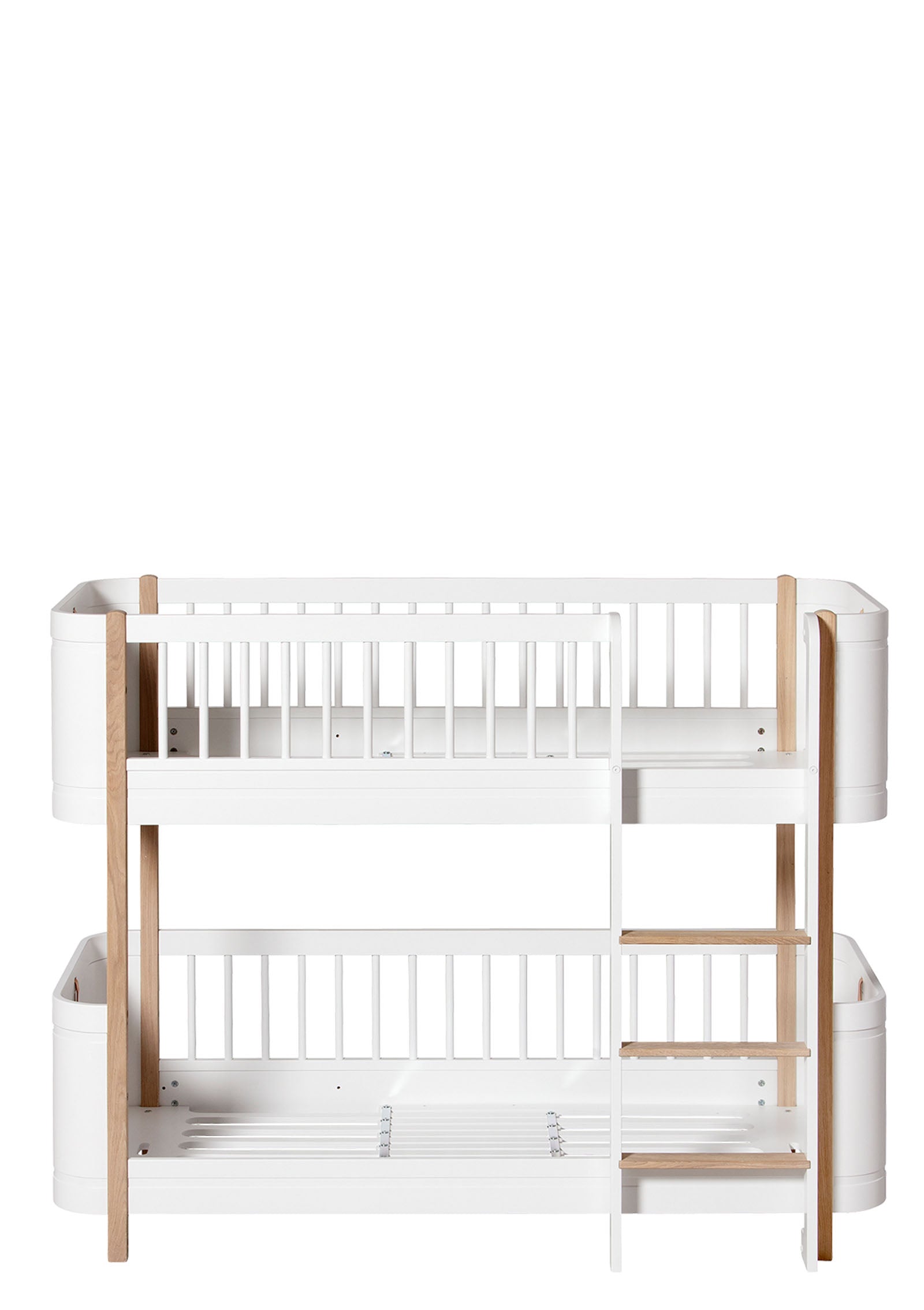 'Wood' Mini+ halbhohes Etagenbett weiß/Eiche