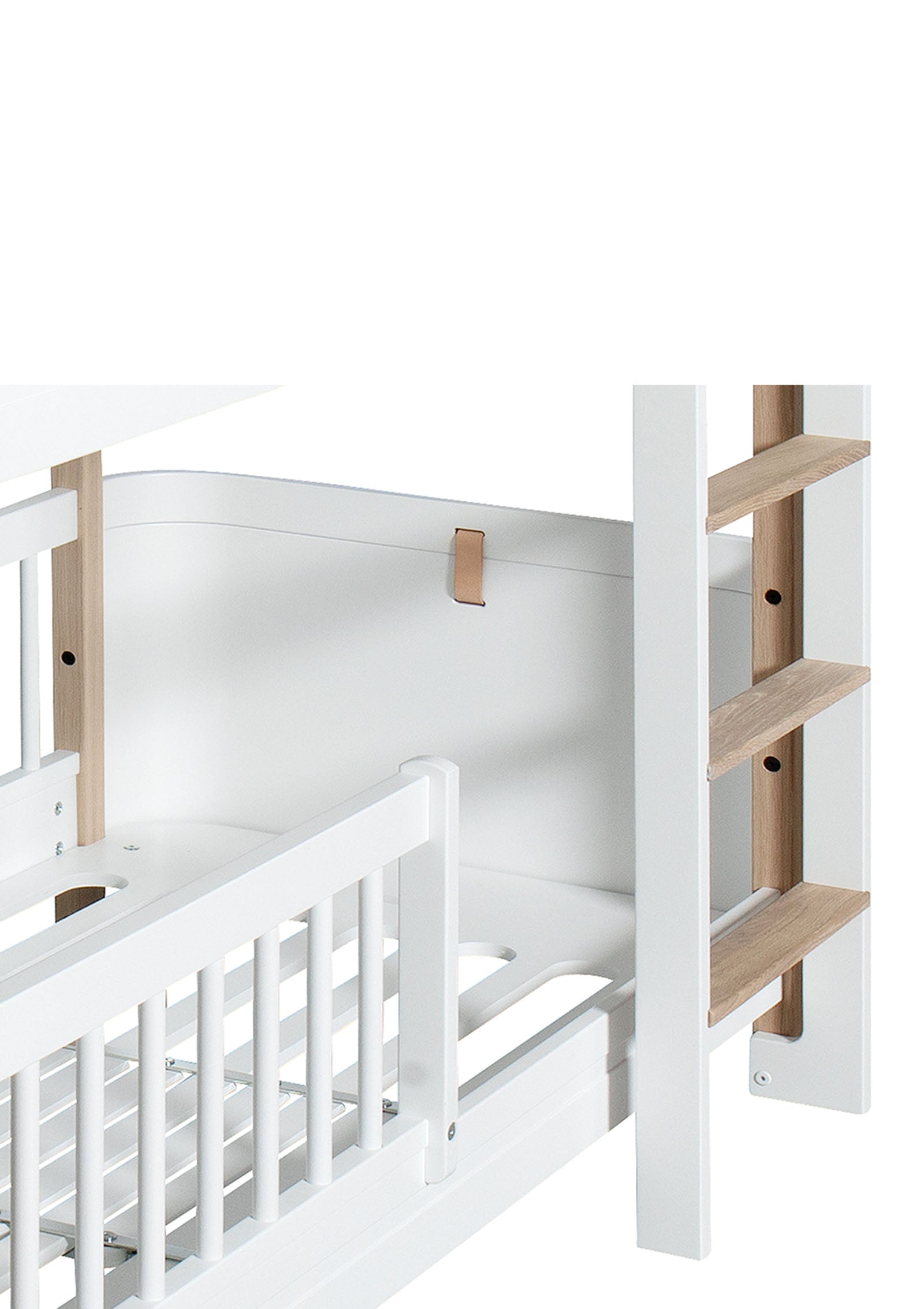 'Wood' Mini+ halbhohes Etagenbett weiß/Eiche