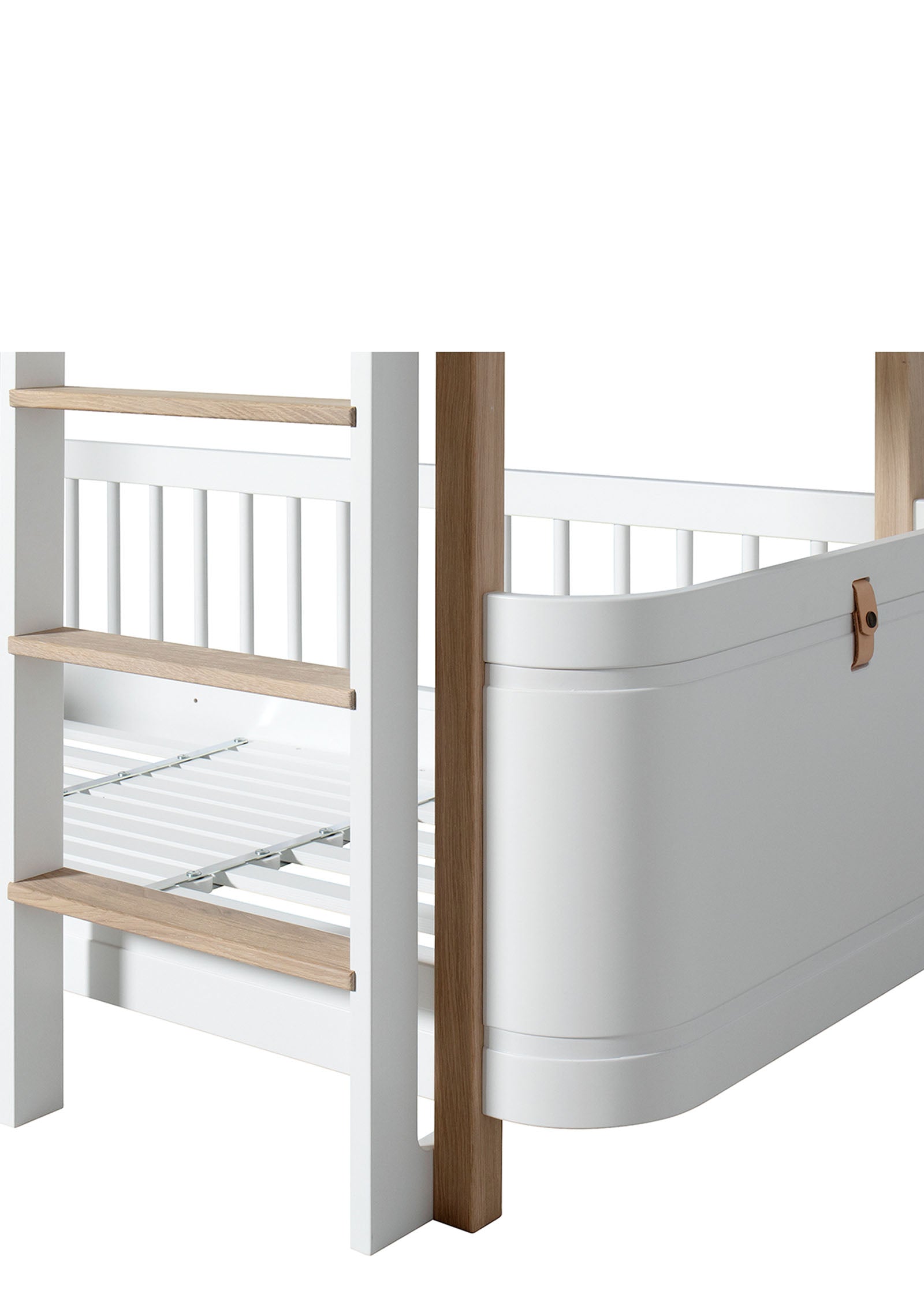 'Wood' Mini+ halbhohes Etagenbett weiß/Eiche