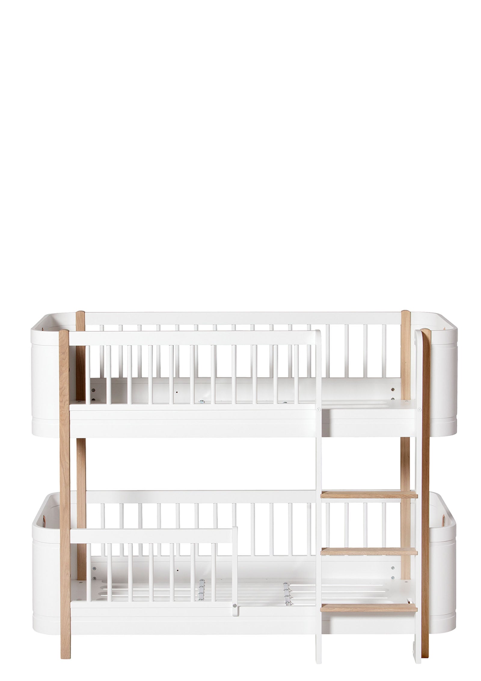 'Wood' Mini+ halbhohes Etagenbett weiß/Eiche