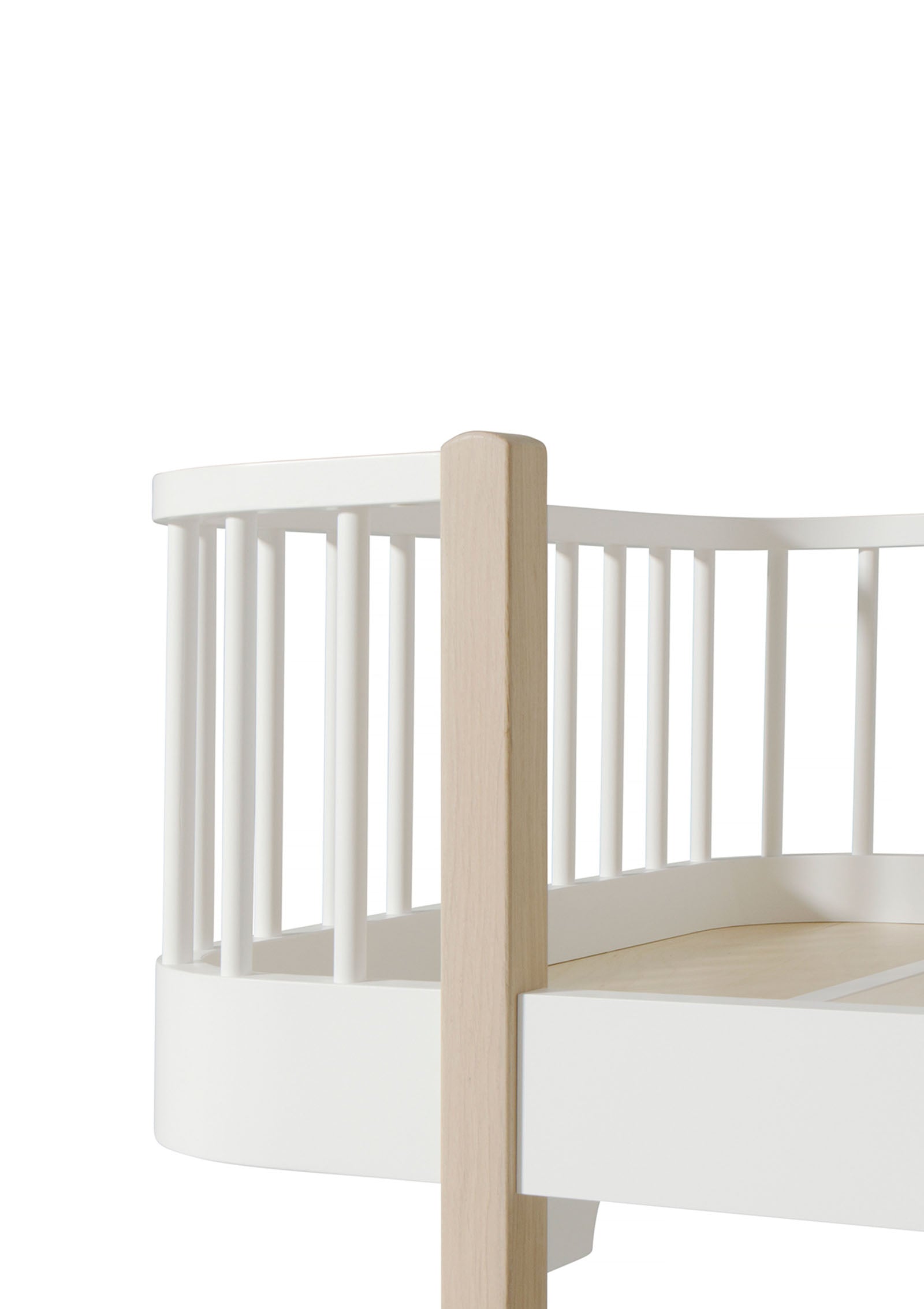 'Wood' Bettsofa weiß / Eiche