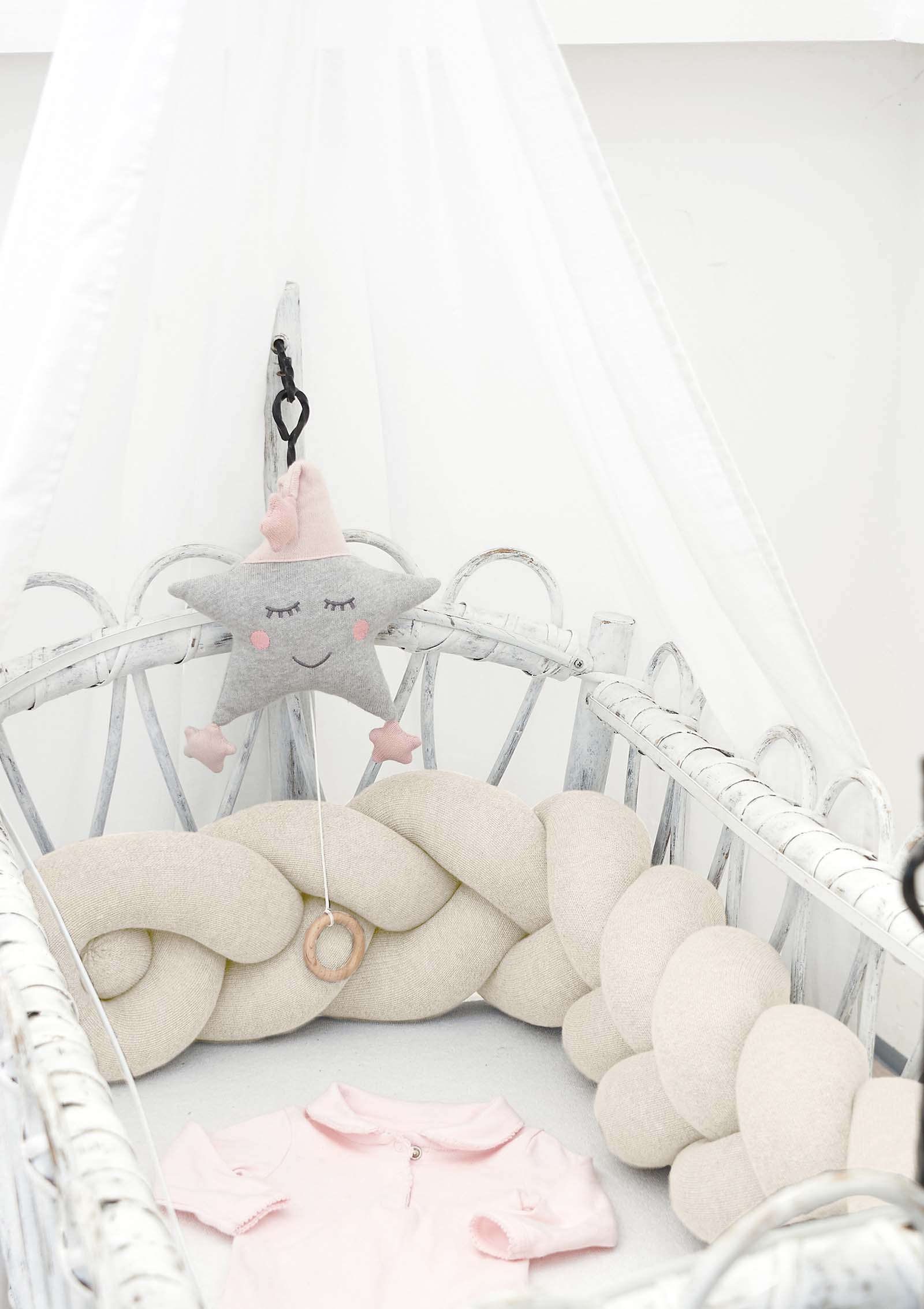 Bettschlange geflochten natur