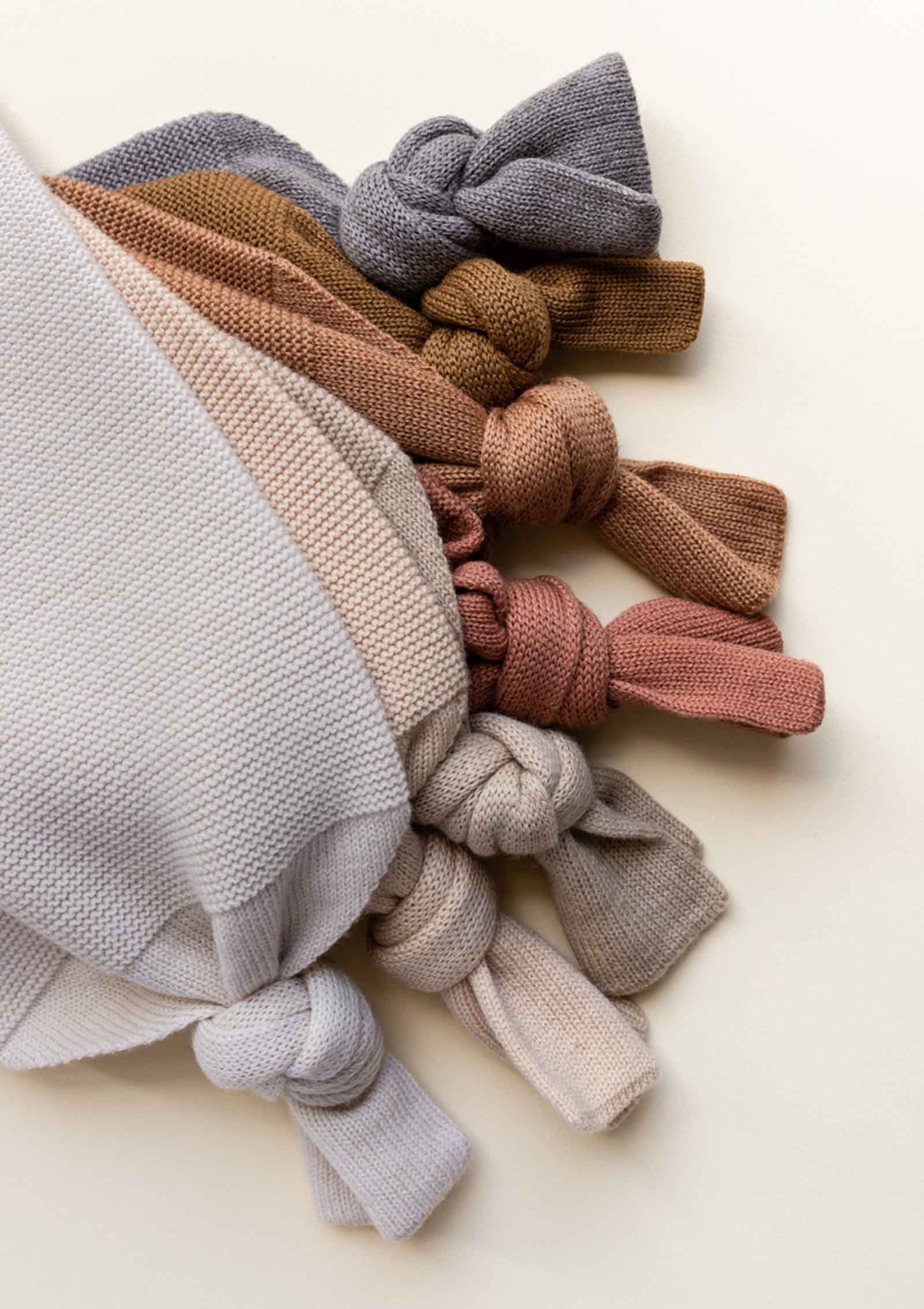 Hvid Strick-Pucksack Cocoon grey melange