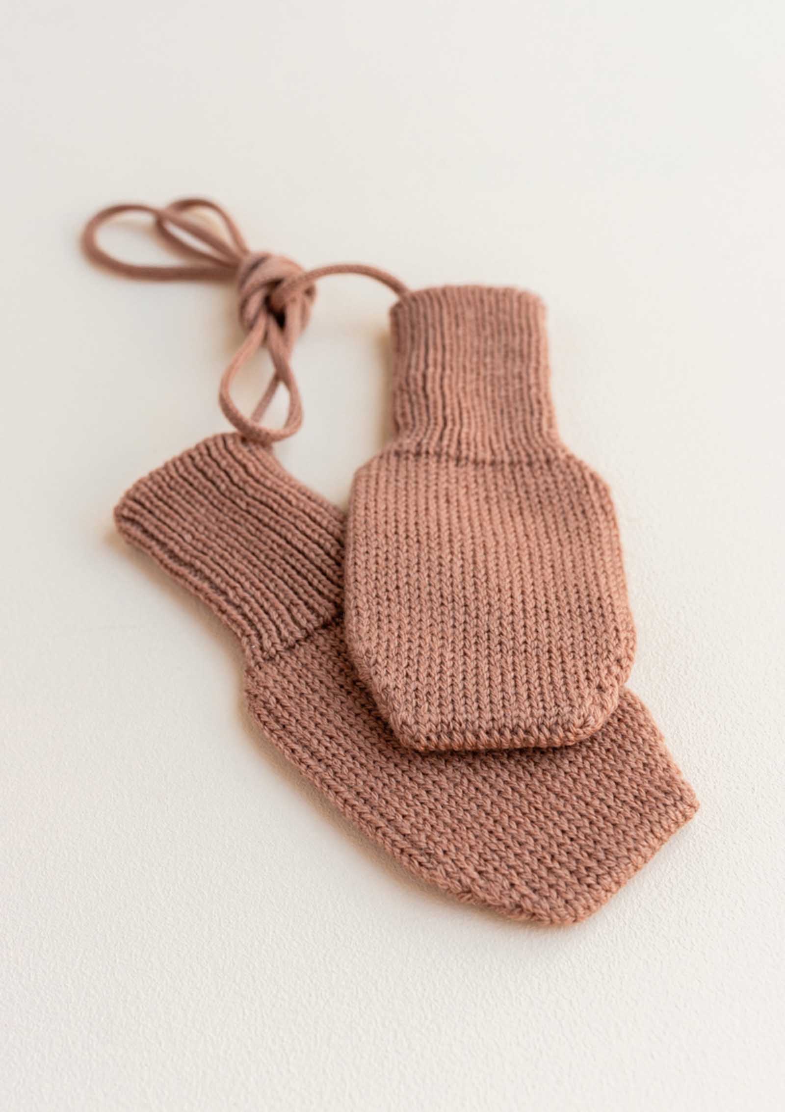 hvid Fäustlinge Terracotta