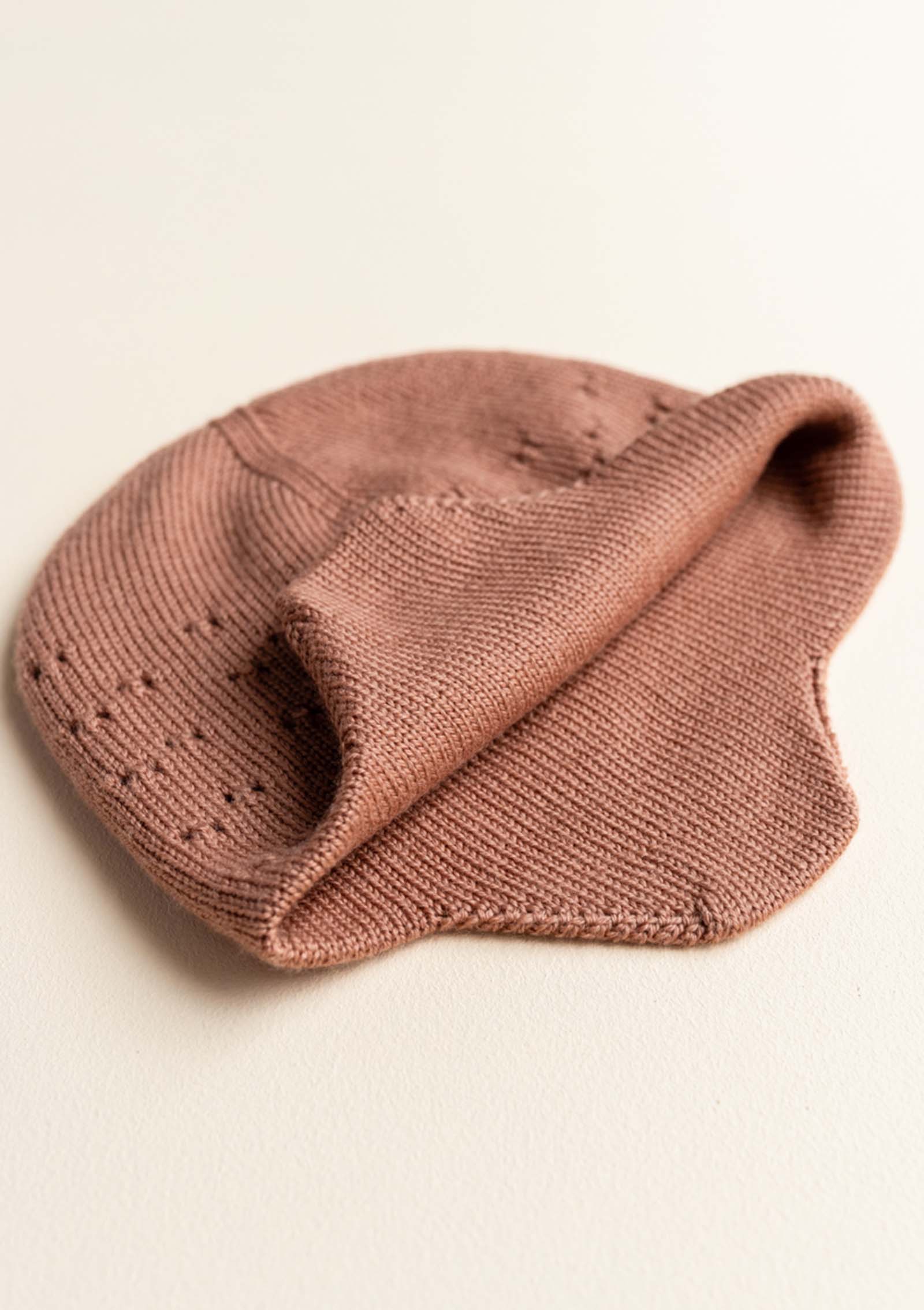 hvid Merino Mütze 'Dua' Terracotta