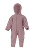 Wollfleece Overall mit Kapuze rosenholz melange