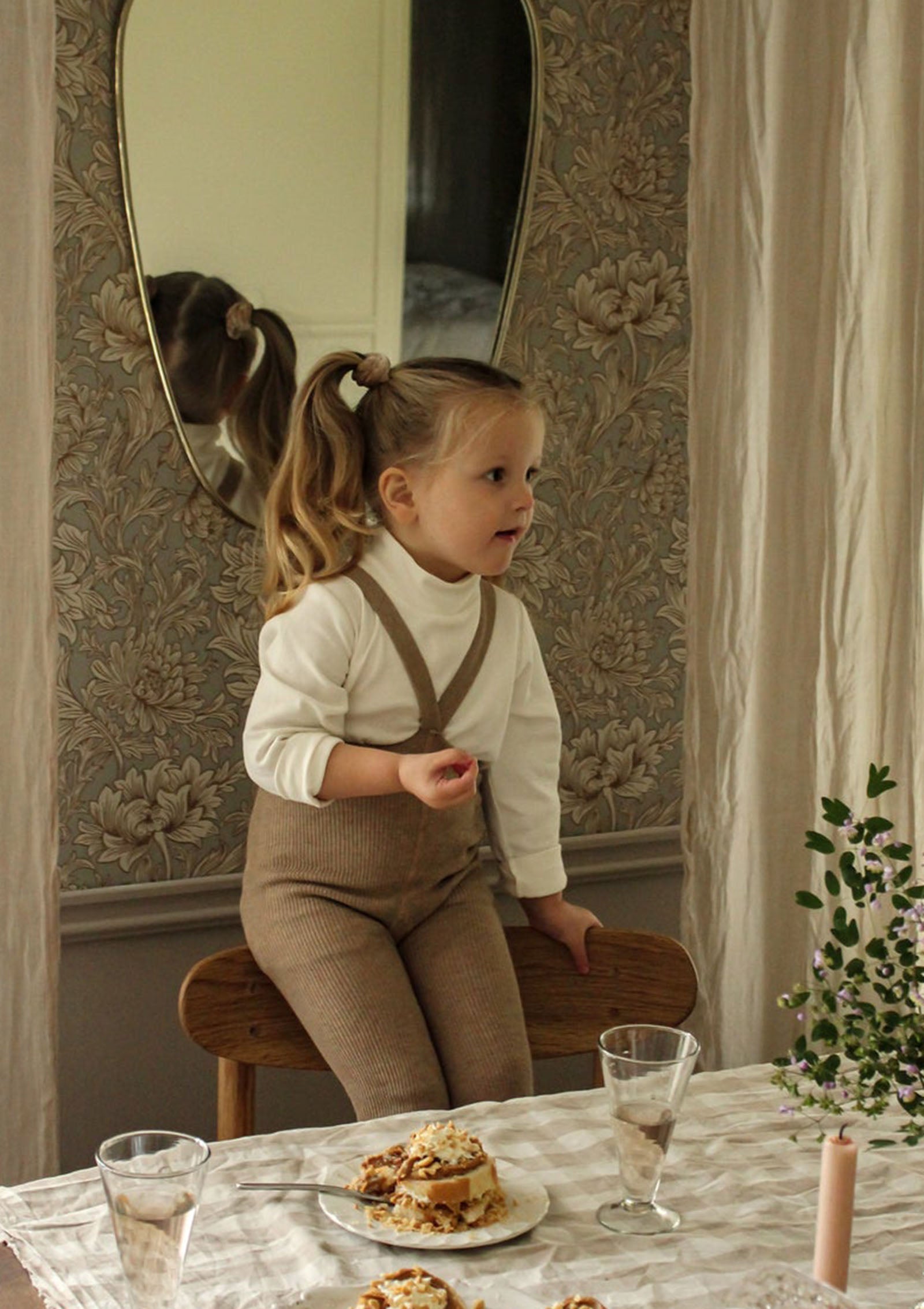 Strumpfhose mit Trägern ohne Fuß peanut blend