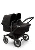 Zwillingskinderwagen-Set 'Donkey 5 Twin' Schwarz / Mitternachtsschwarz