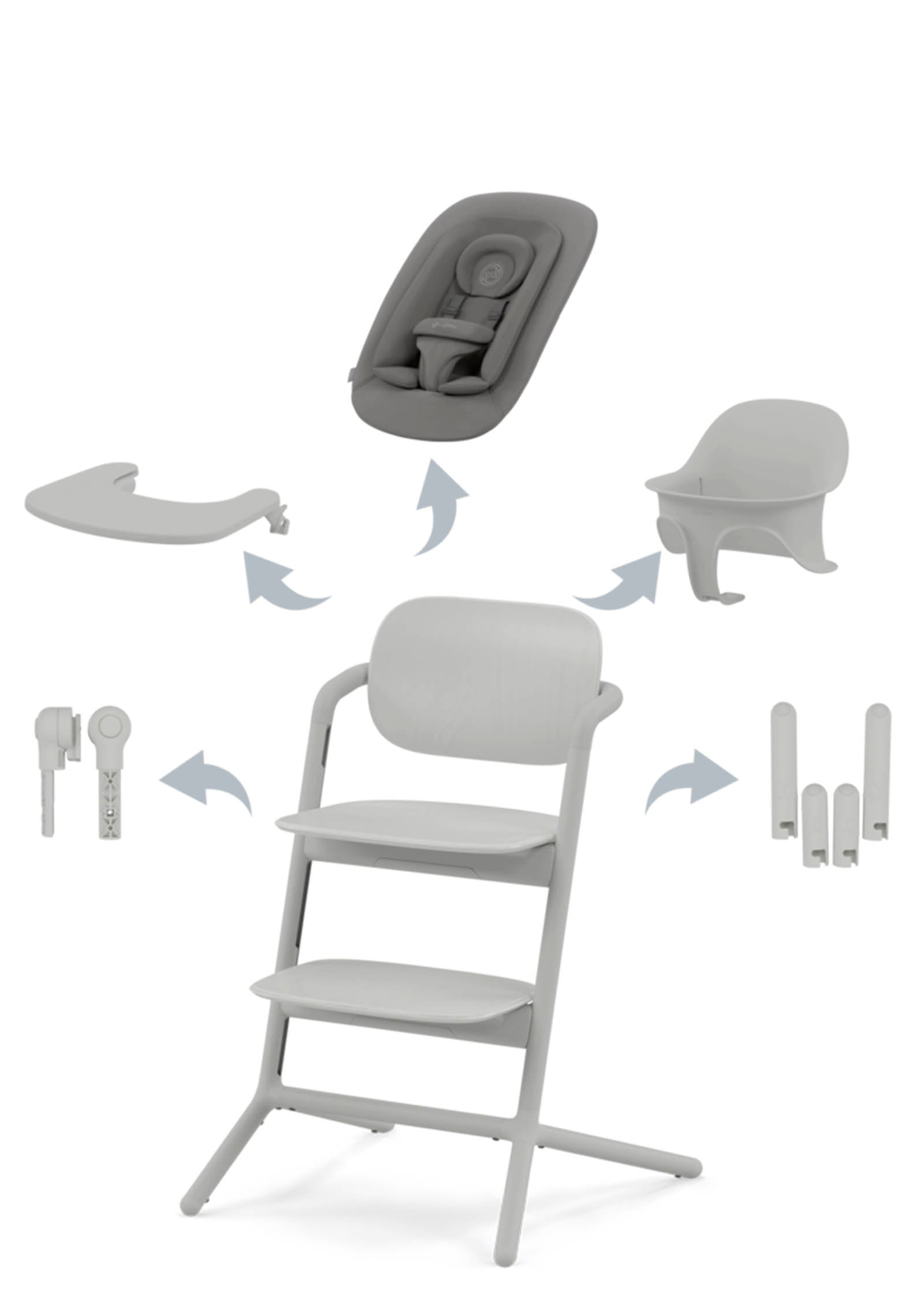 Cybex Hochstuhl Lemo 4-in-1 Set Suede Grey / Mid Grey