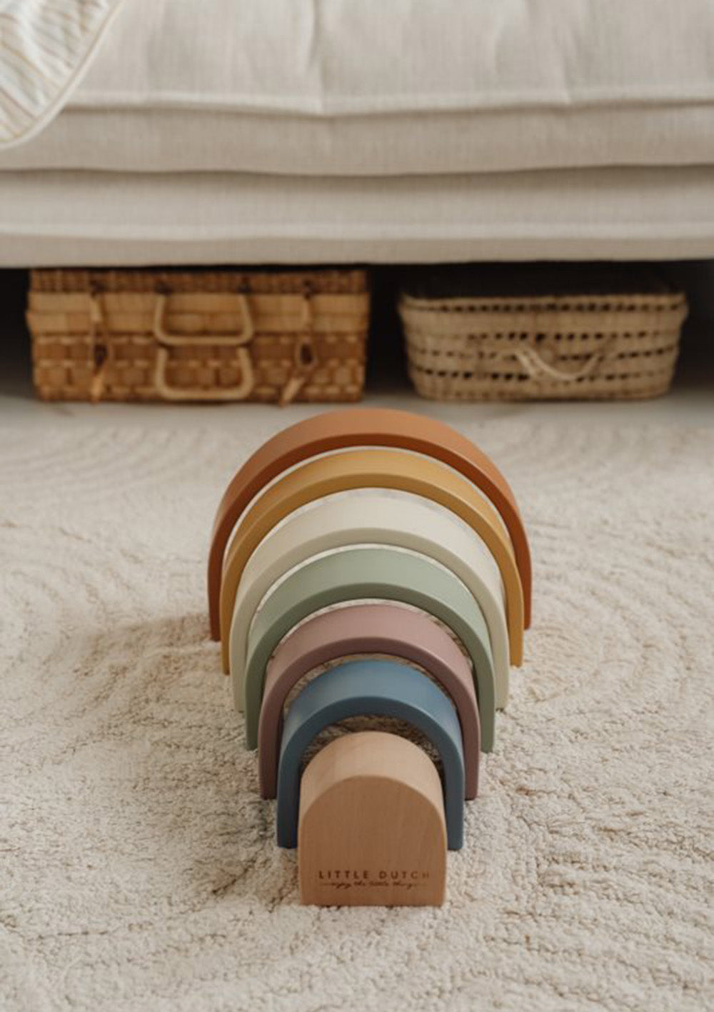 Holz Stapel-Regenbogen Vintage