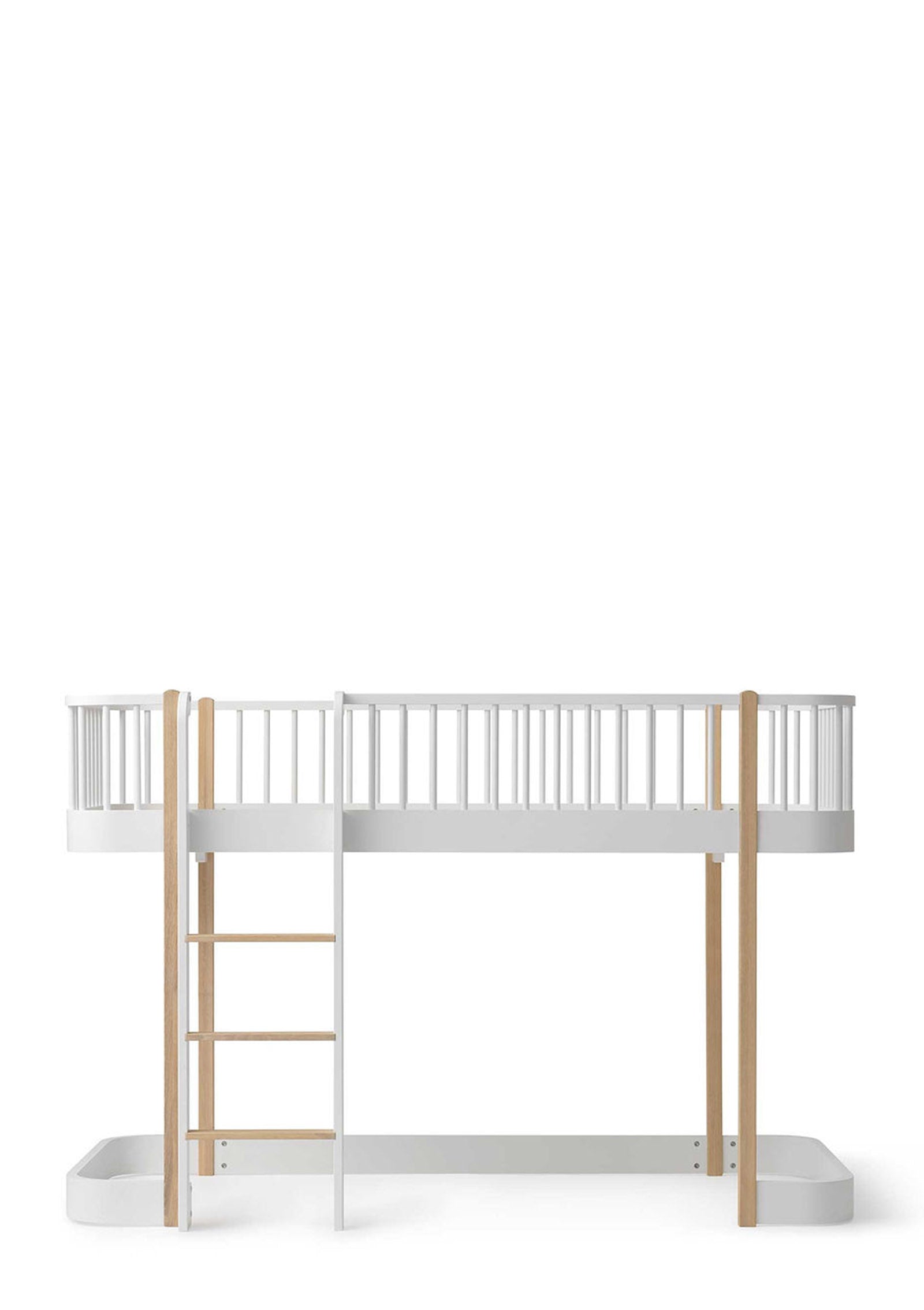 'Wood' Original halbhohes Hochbett weiß / Eiche