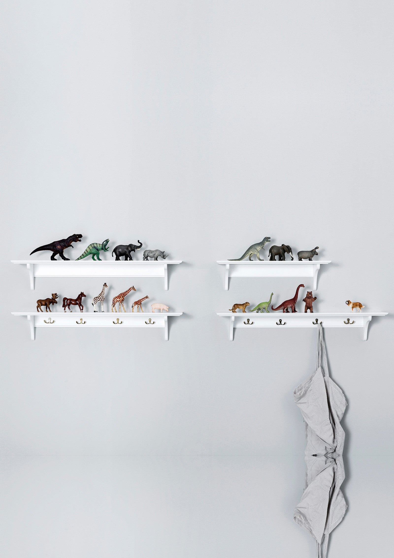 Wandregal 'Seaside' klein mit Haken weiß