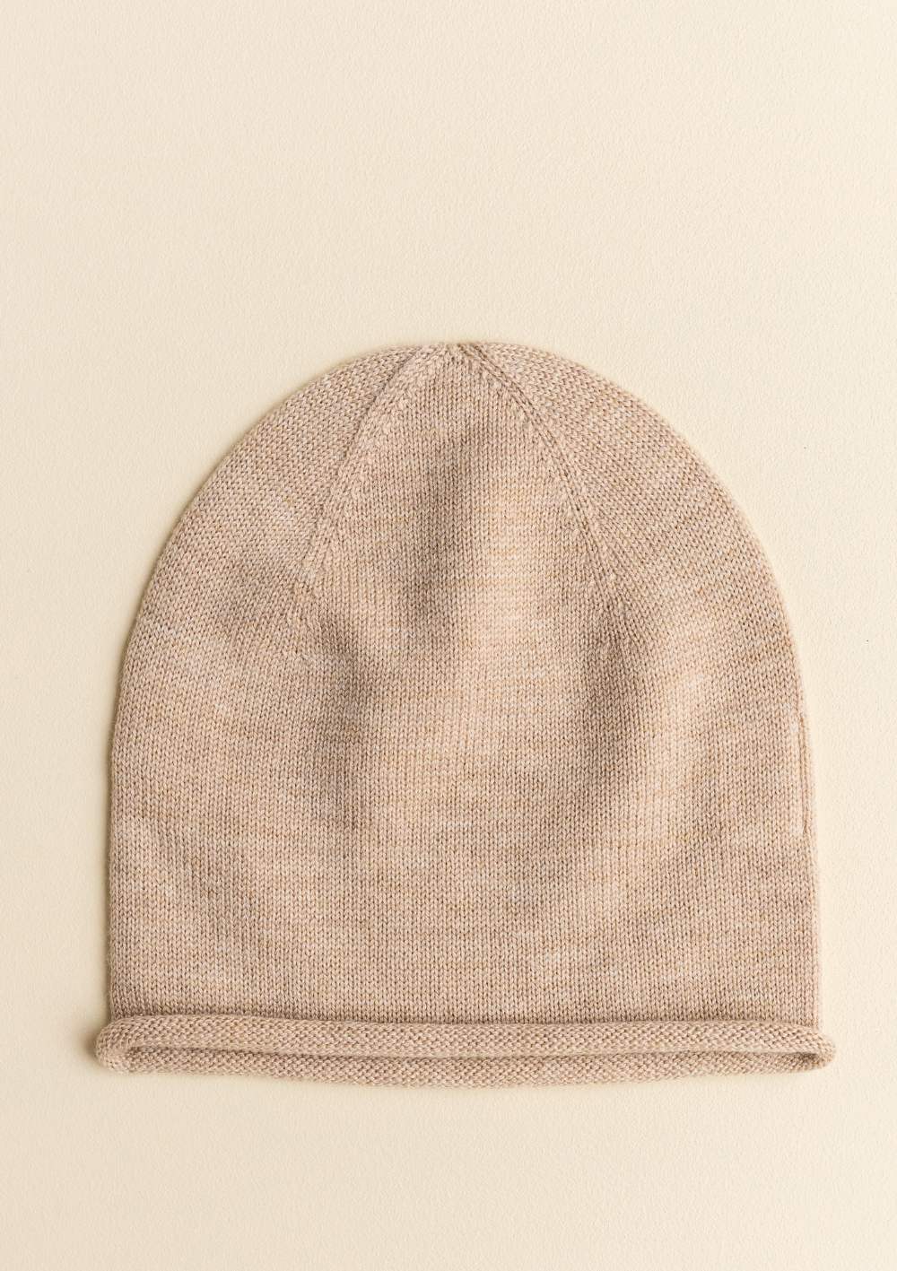 hvid Merino Beanie 'Efa' sand