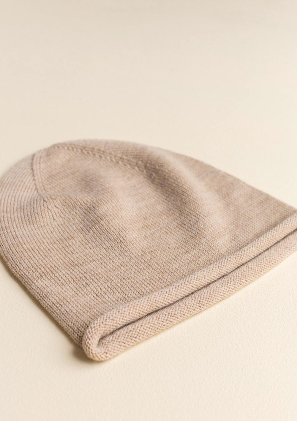 hvid Merino Beanie 'Efa' sand