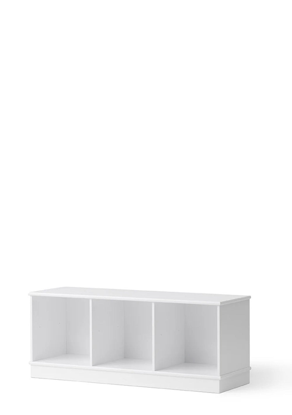 'Wood' Regal horizontal 3x1 mit Sockel weiß