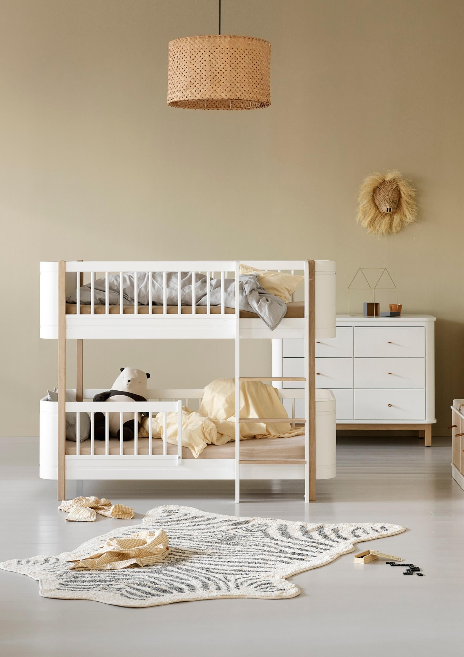 Oliver Furniture Umbauset zum halbhohen Etagenbett 'Wood Mini+' Weiß / Eiche