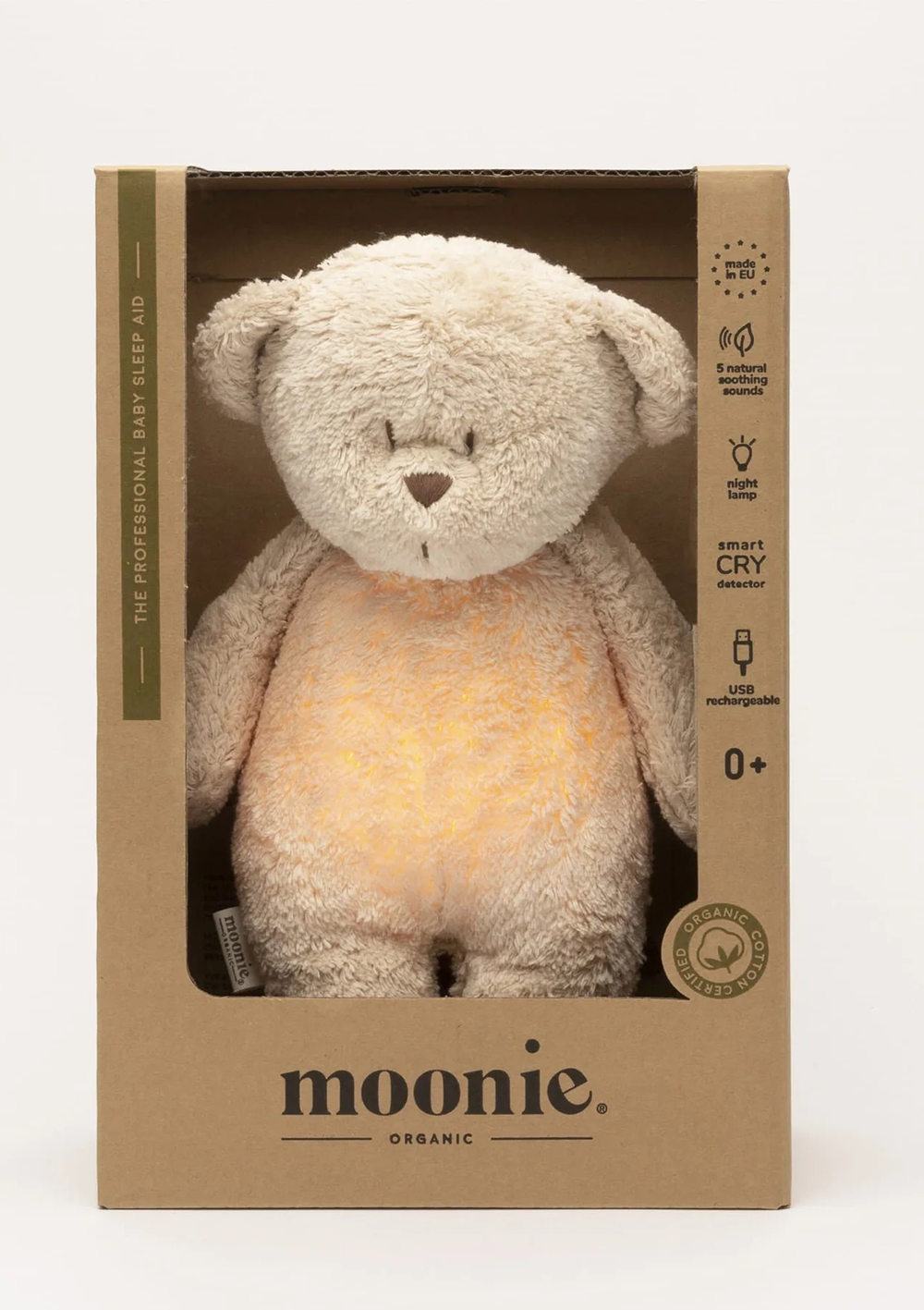 Teddybär mit Licht 'Organic Humming Bear' sand natur - Verpackung