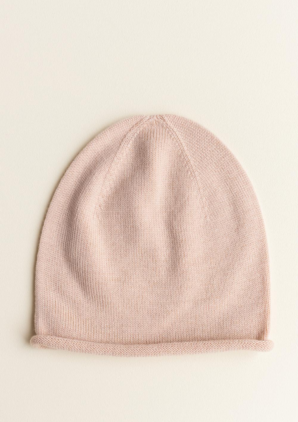 hvid Merino Beanie 'Efa' apricot