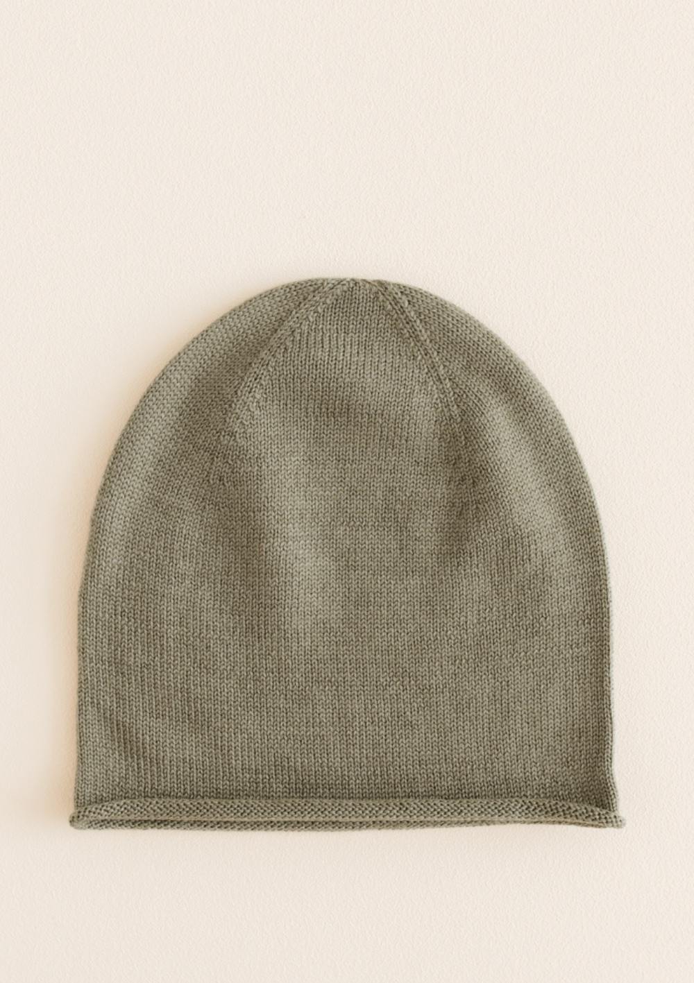 hvid Merino Beanie 'Efa' Artichoke