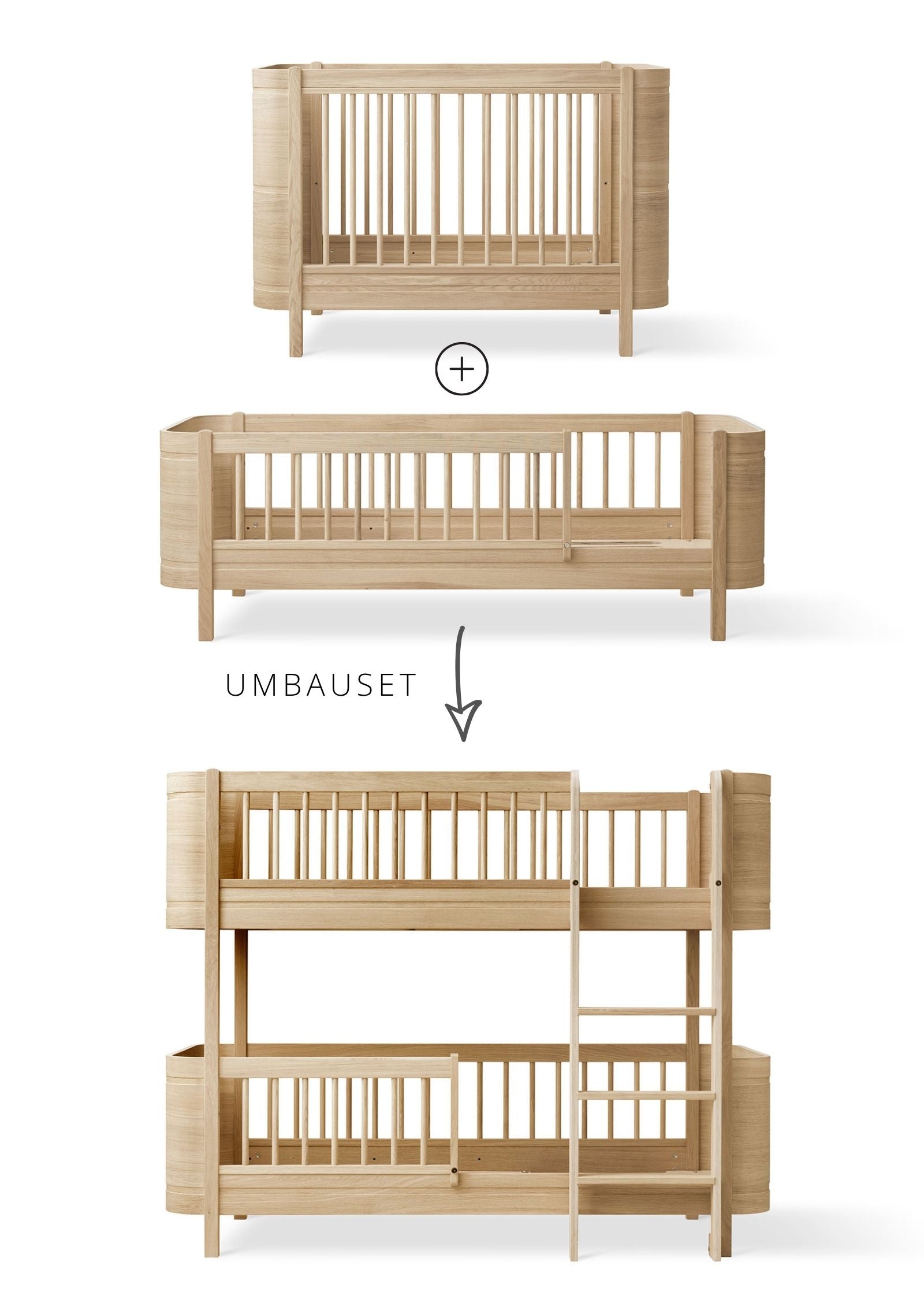 Oliver Furniture Umbauset zum halbhohen Etagenbett 'Wood Mini+' Eiche