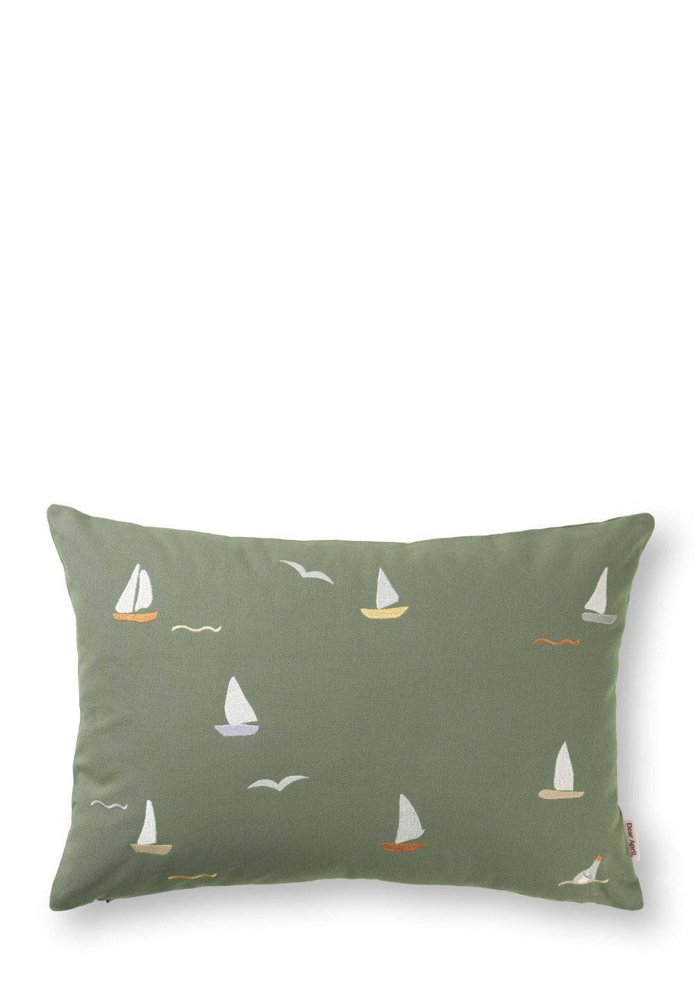 Dear April Besticktes Kissen Sailboats