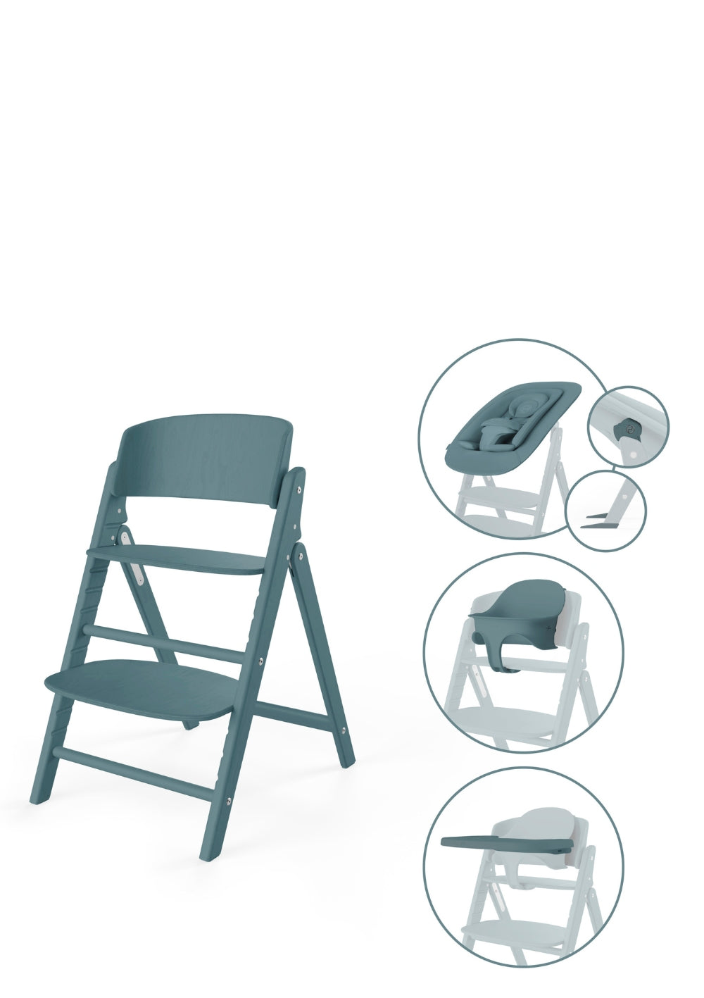 Cybex Hochstuhl Click & Fold 4-in-1 Set Stone Blue