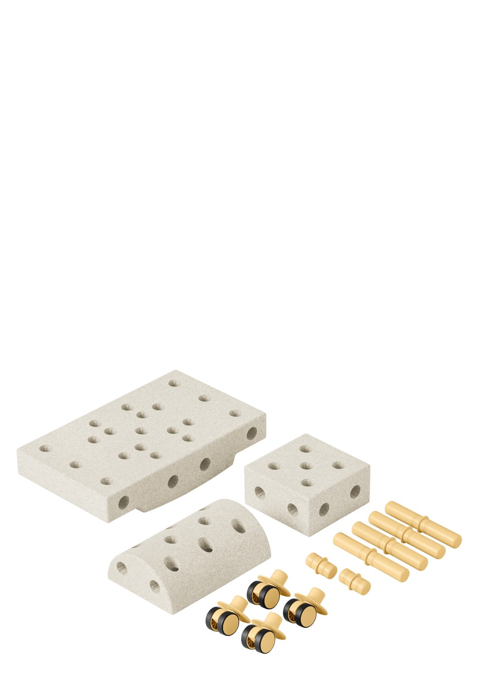 MODU Bauspielzeug 'Curiosity-Set' 14-teilig Sand Grey / Honey Yellow