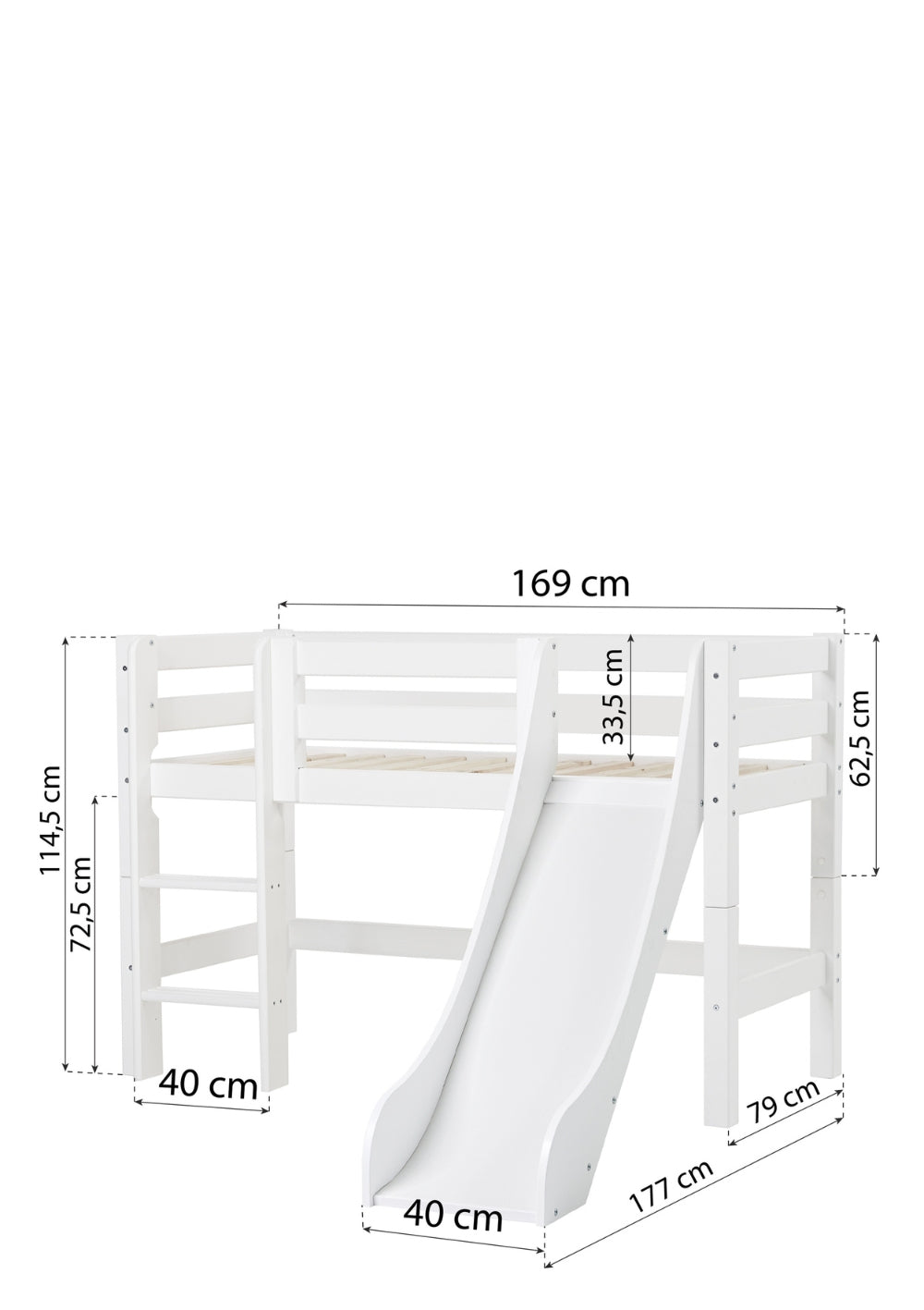 Hoppekids ECO Luxury Spielbett mit Rutsche 70 x 160 cm