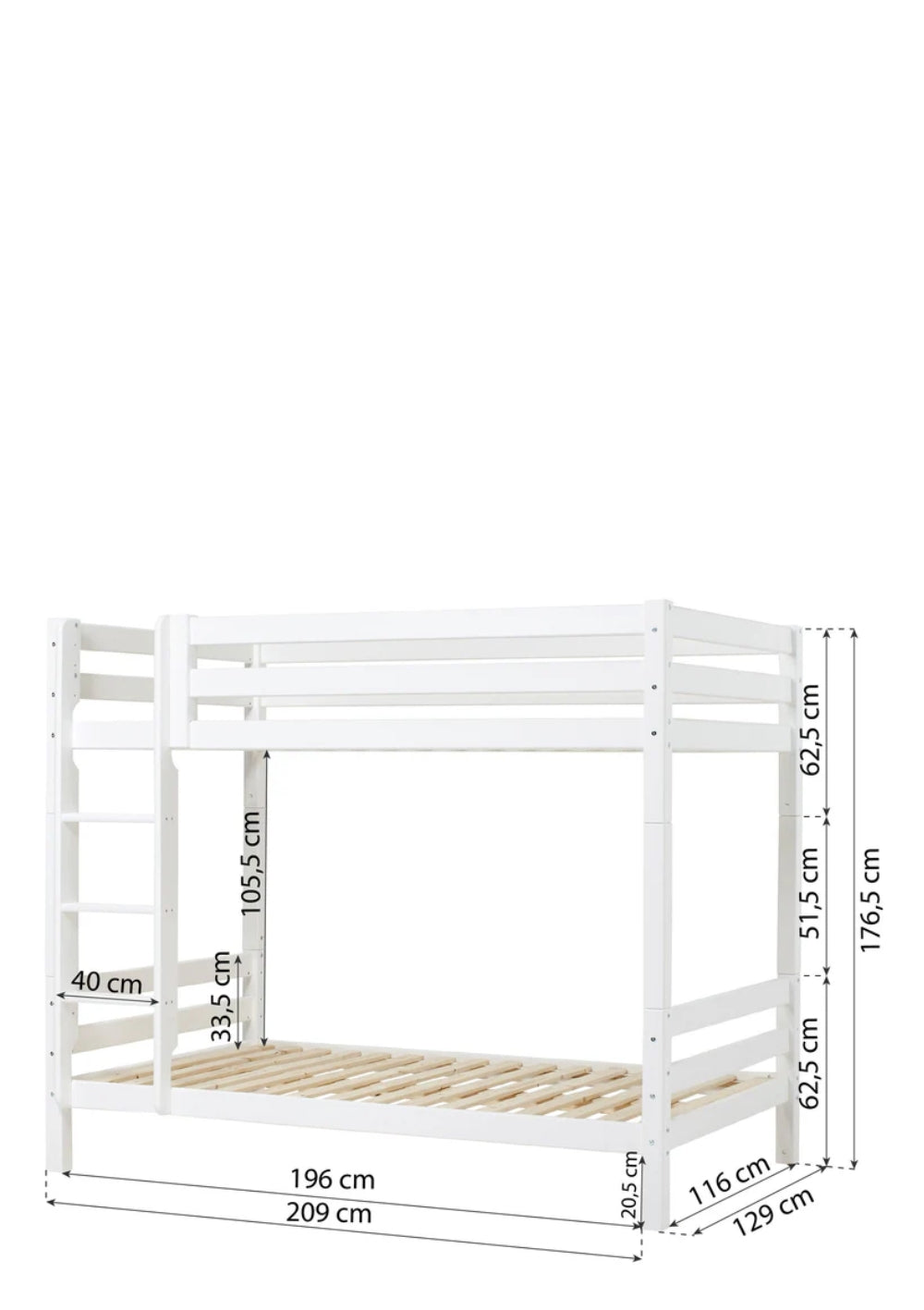 Hoppekids ECO Luxury Hohes Etagenbett 120 x 200 cm