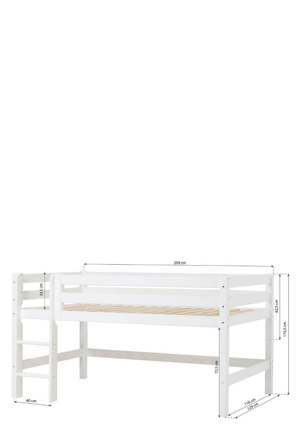 Hoppekids ECO Luxury Halbhochbett 120 x 200 cm