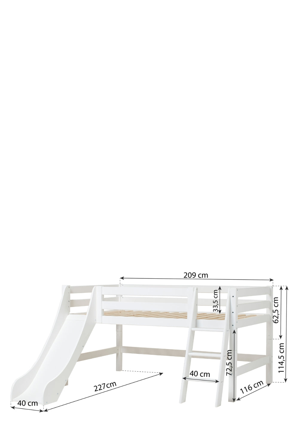 Hoppekids ECO Luxury Spielbett mit Rutsche 120 x 200 cm