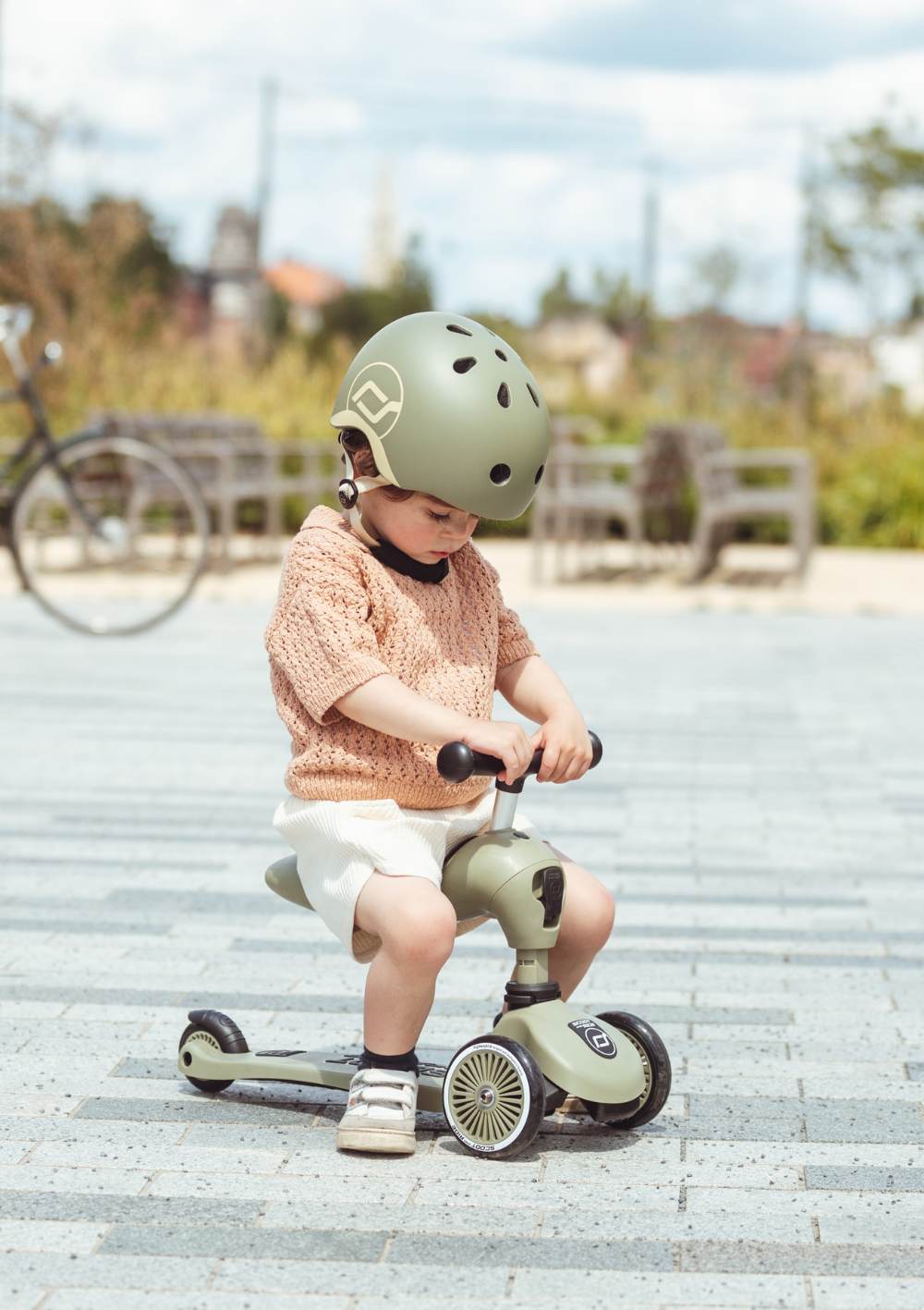 Scoot and Ride 2in1 Kickboard 'Highway Kick 1' olive